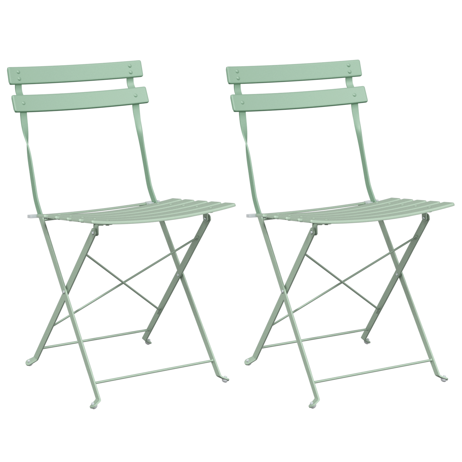 Folding Garden Chairs 2 pcs Light Mint Steel - Image 2