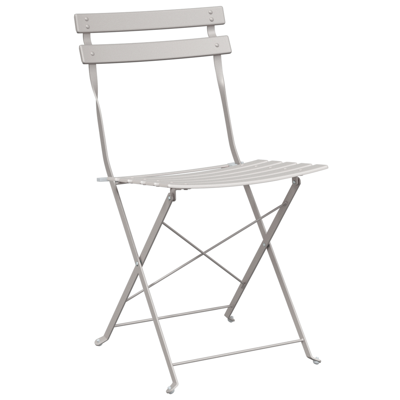 Folding Garden Chairs 2 Pack Beige Steel - Image 4
