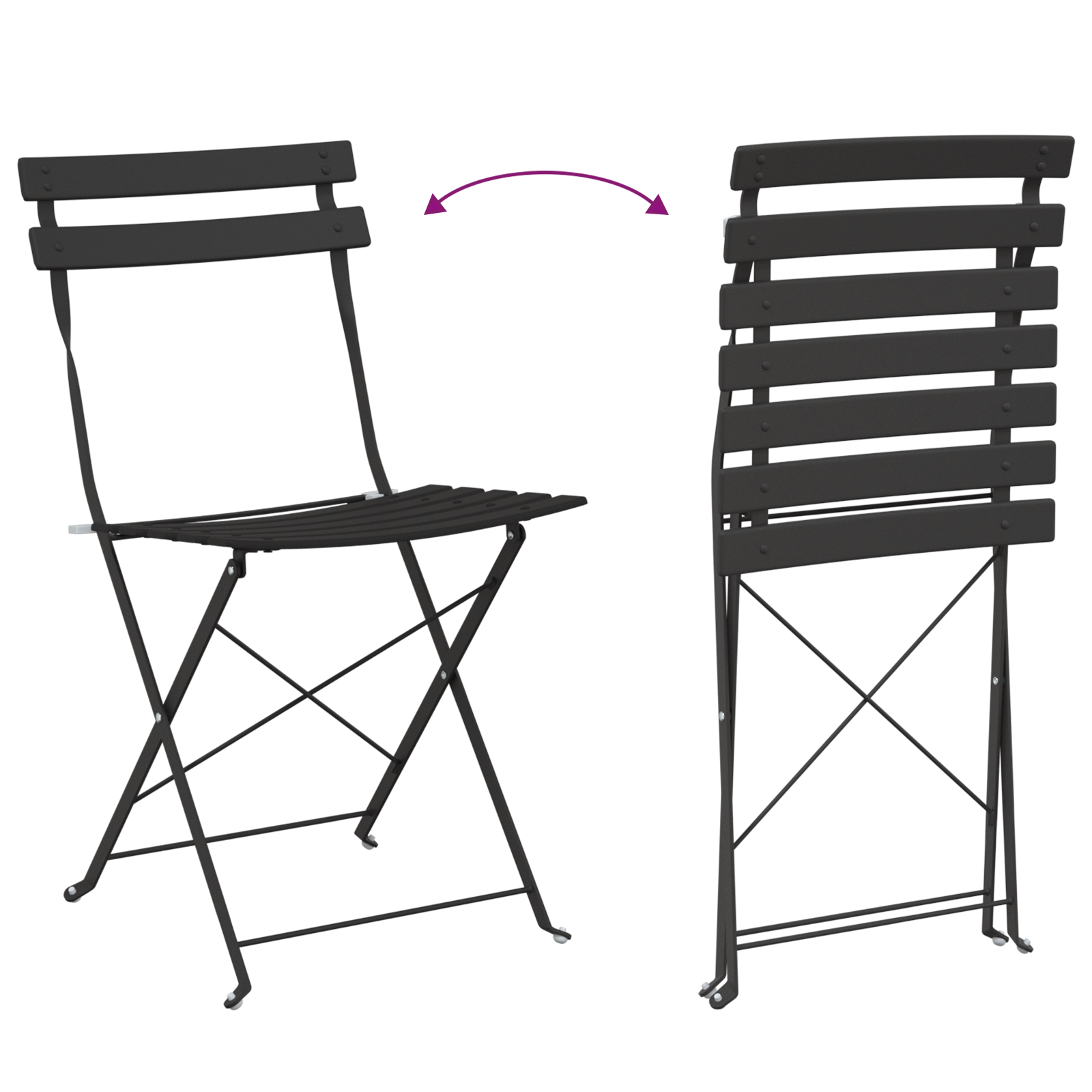 Outdoor Chairs Anthracite Metal Standard Foldable - Image 11