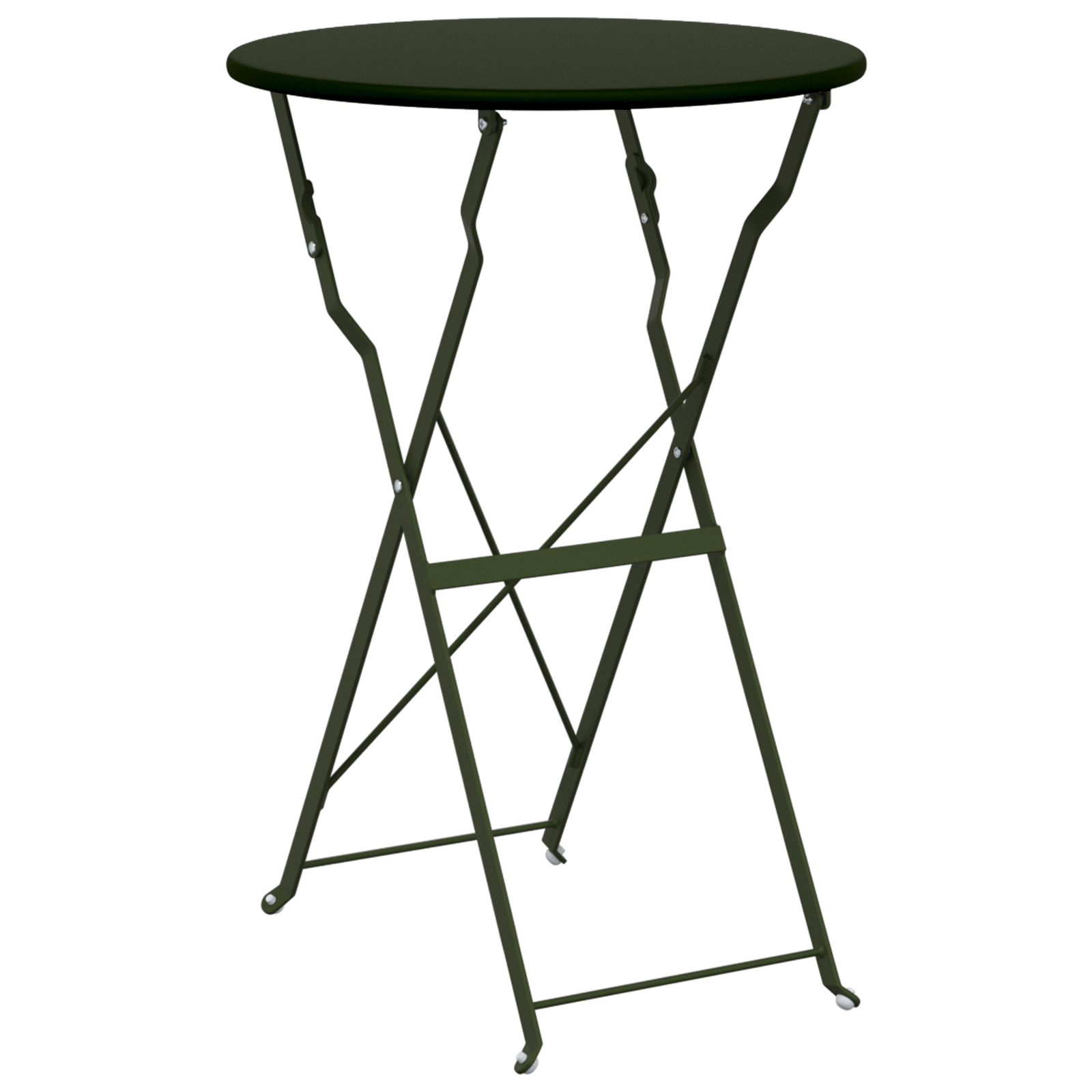 Folding Bistro Table Dark Green Ø50x71 cm Powder-coated Steel - Image 2
