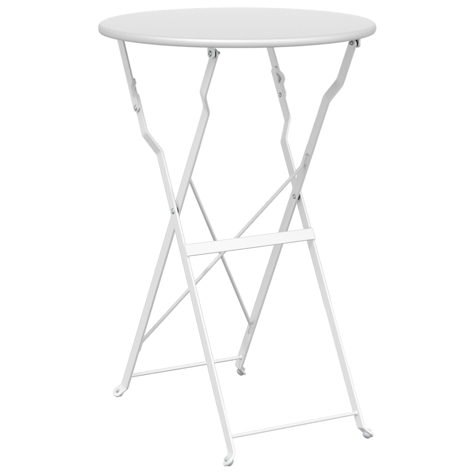 Folding Bistro Table White Ø50x71 cm Powder-coated Steel - Image 2