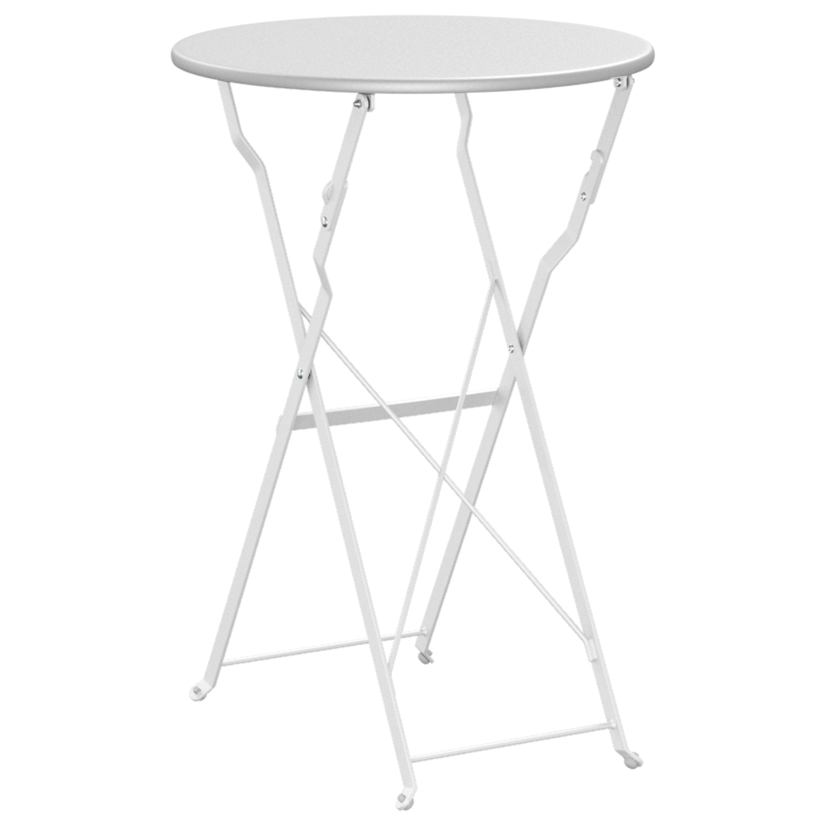 Folding Bistro Table White Ø50x71 cm Powder-coated Steel - Image 6
