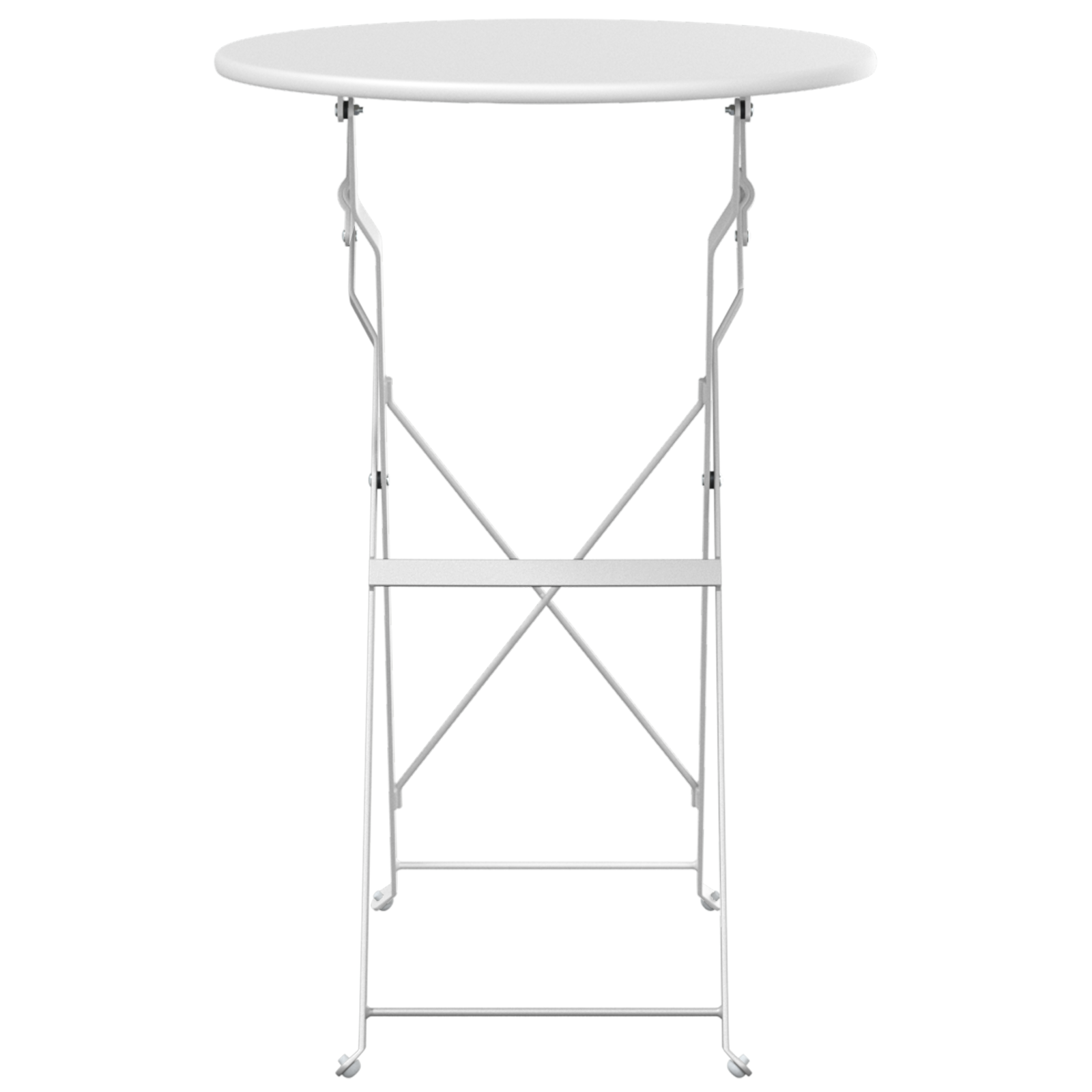 Folding Bistro Table White Ø50x71 cm Powder-coated Steel - Image 4