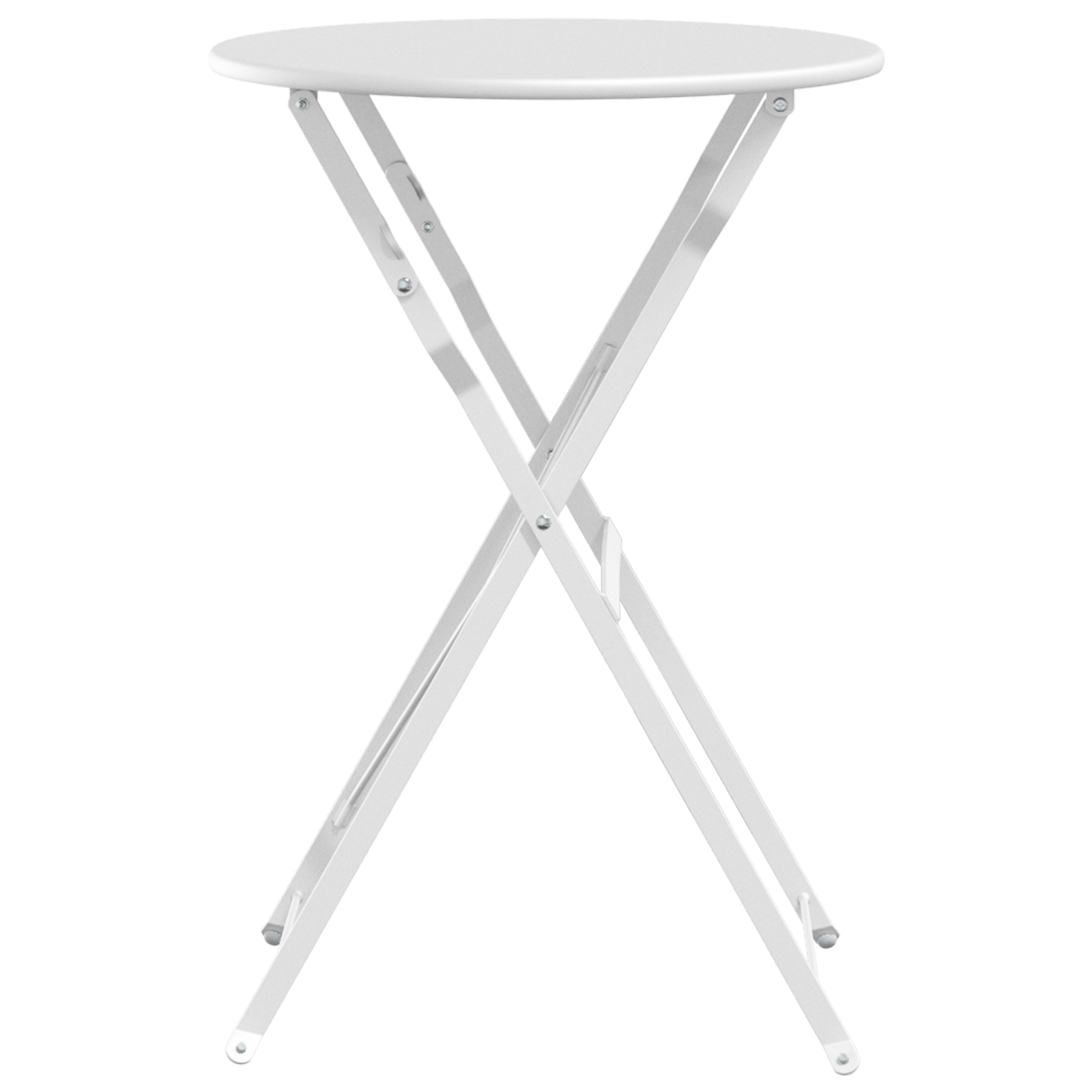 Folding Bistro Table White Ø50x71 cm Powder-coated Steel - Image 5