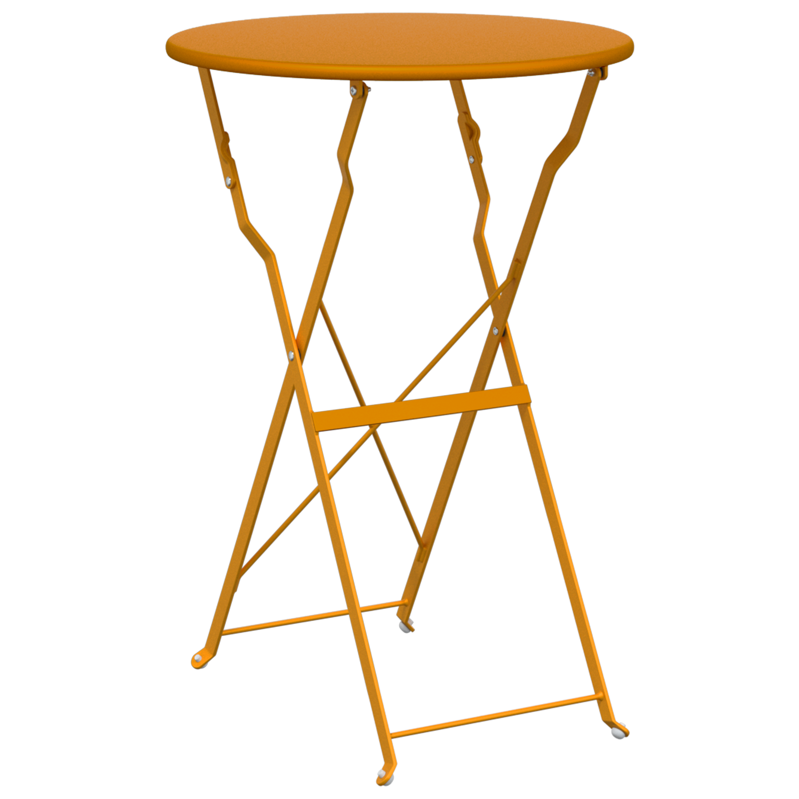 Folding Bistro Table Mustard Yellow Ø50x71 cm Powder-coated Steel - Image 2
