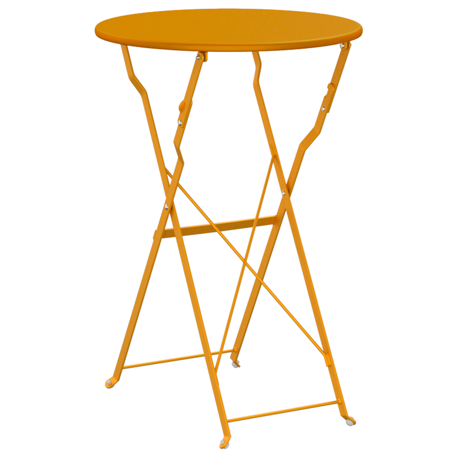 Folding Bistro Table Mustard Yellow Ø50x71 cm Powder-coated Steel - Image 6