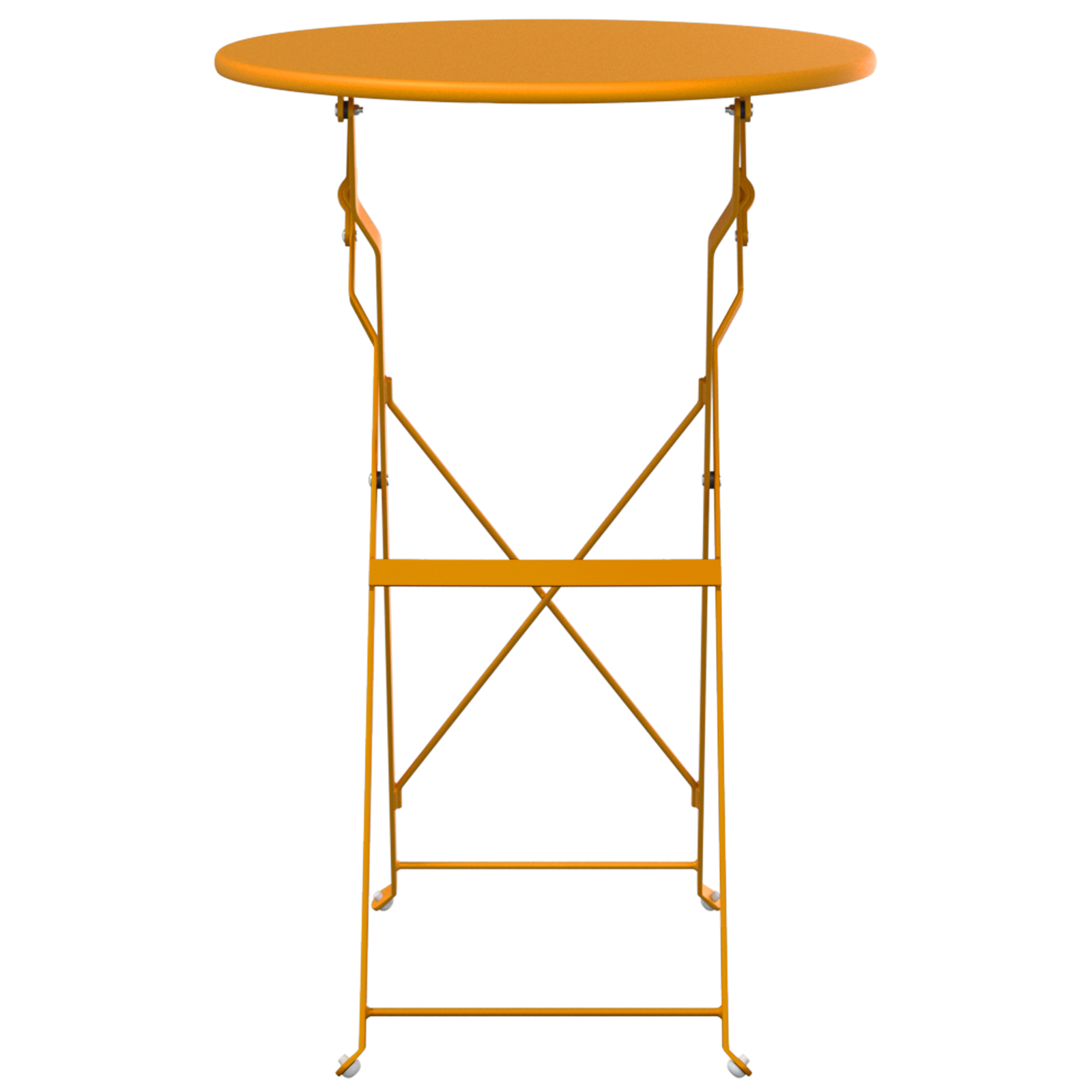 Folding Bistro Table Mustard Yellow Ø50x71 cm Powder-coated Steel - Image 4