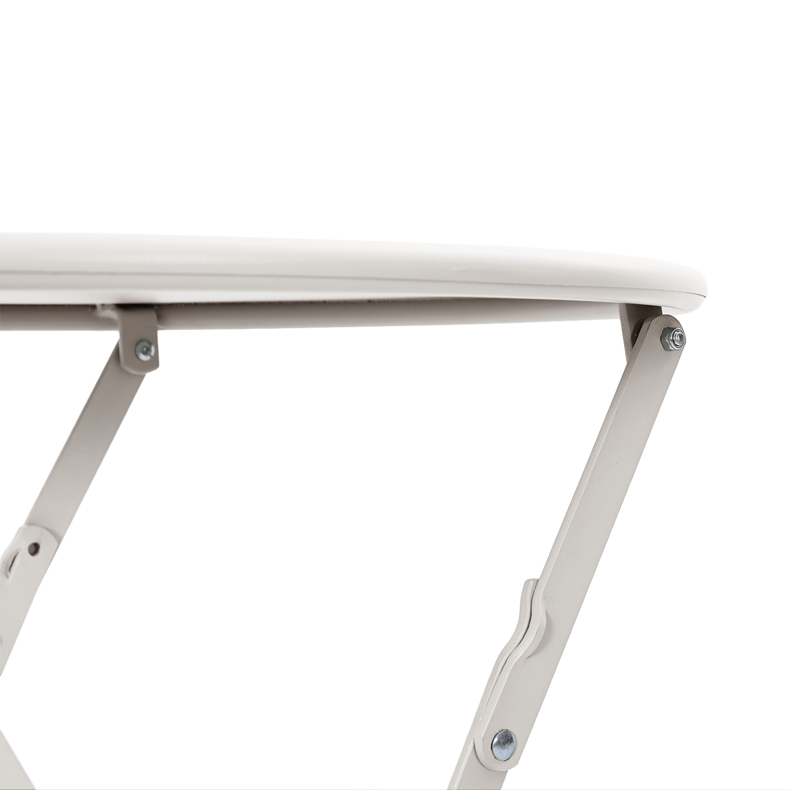 Folding Bistro Table Beige Ø50x71 cm Powder-coated Steel - Image 7