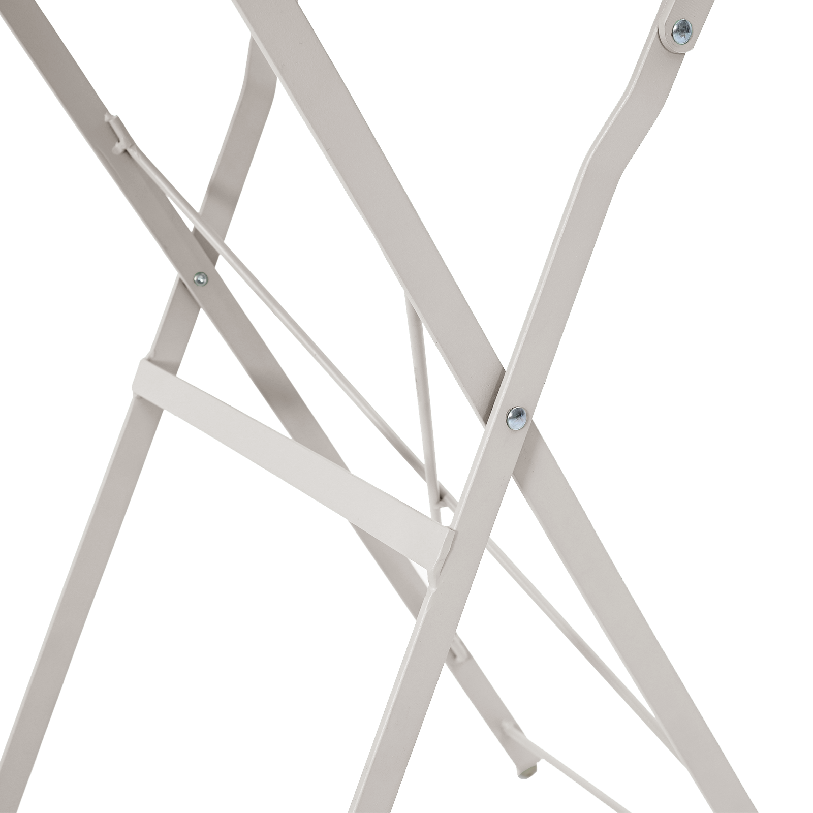Folding Bistro Table Beige Ø50x71 cm Powder-coated Steel - Image 8