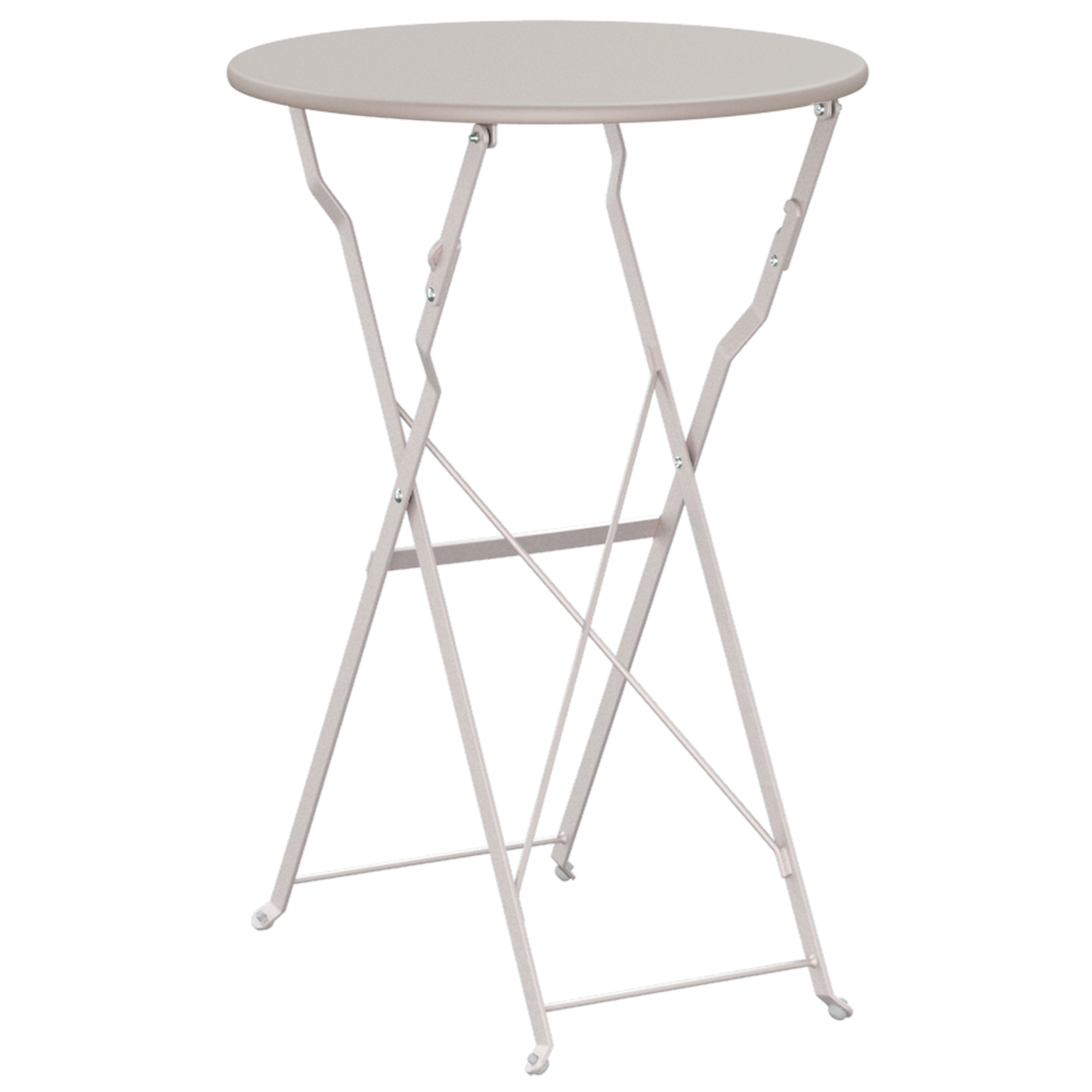 Folding Bistro Table Beige Ø50x71 cm Powder-coated Steel - Image 6