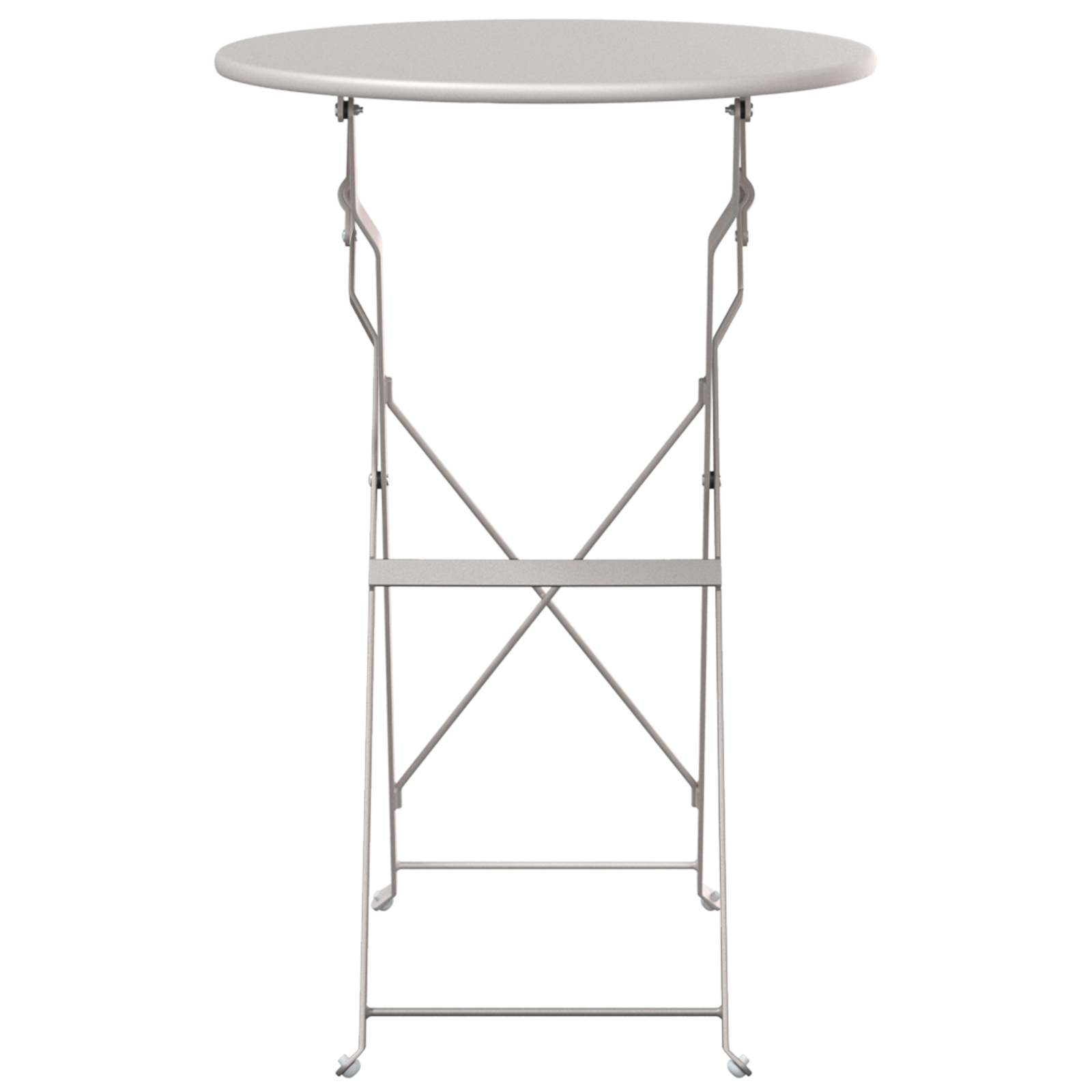 Folding Bistro Table Beige Ø50x71 cm Powder-coated Steel - Image 4
