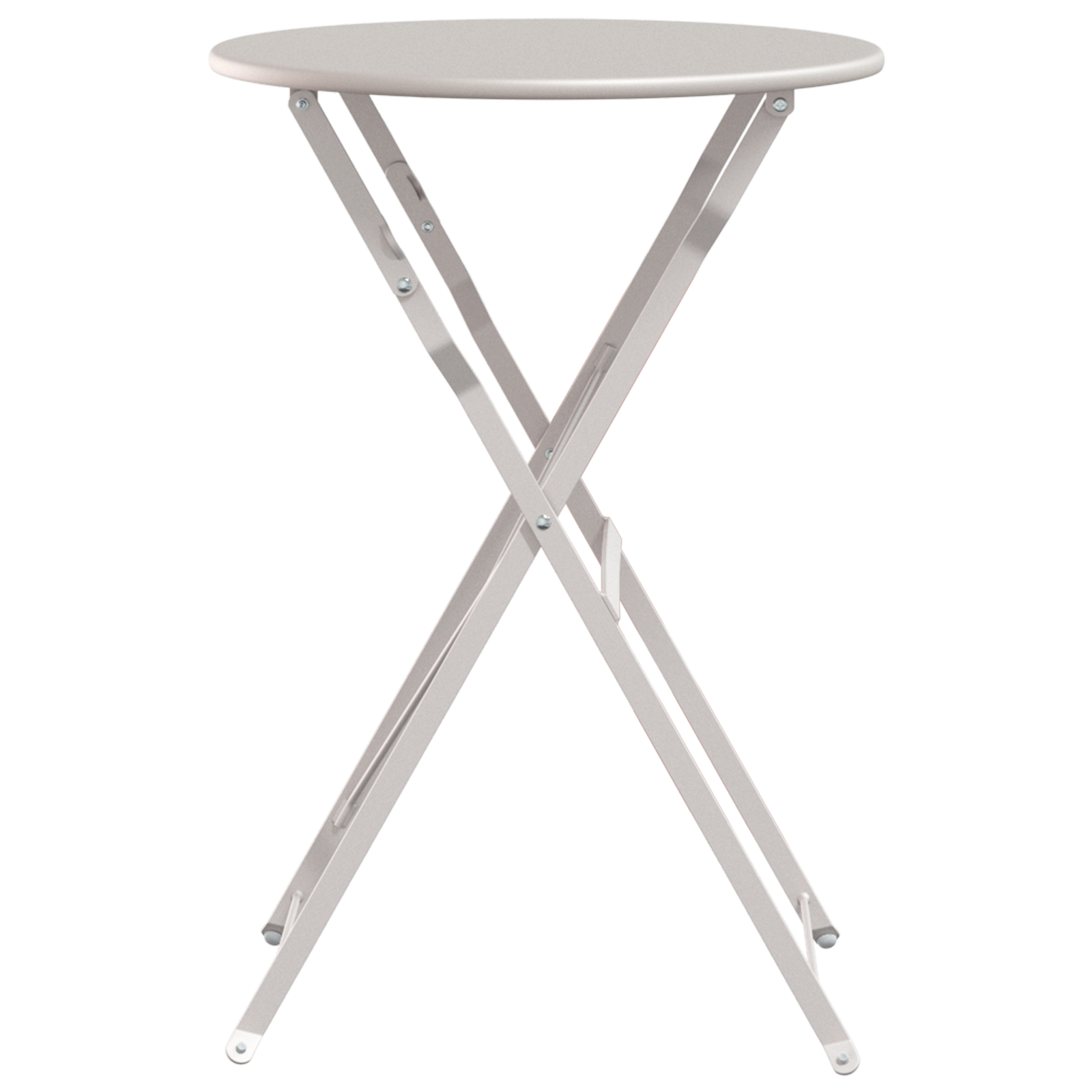 Folding Bistro Table Beige Ø50x71 cm Powder-coated Steel - Image 5