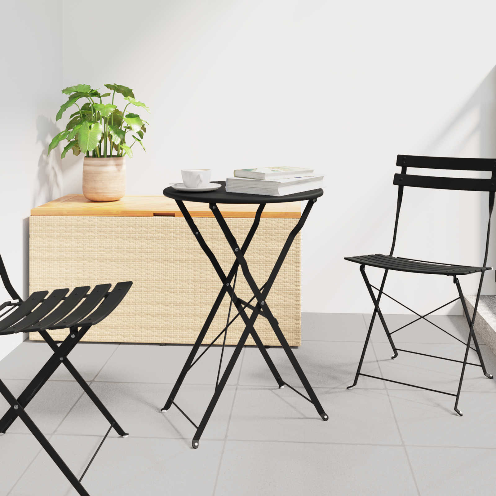 Folding Bistro Table Anthracite Ø50x71 cm Powder-coated Steel