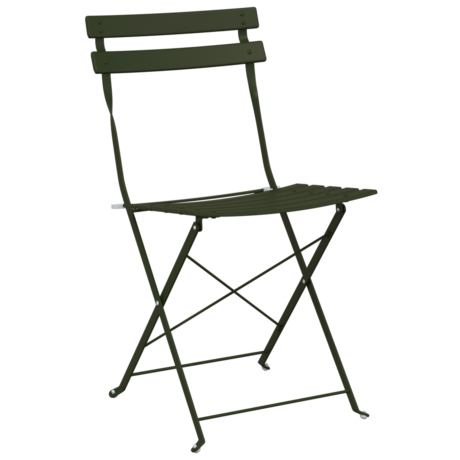 3-Piece Folding Bistro Set - Dark Green Steel - Image 5