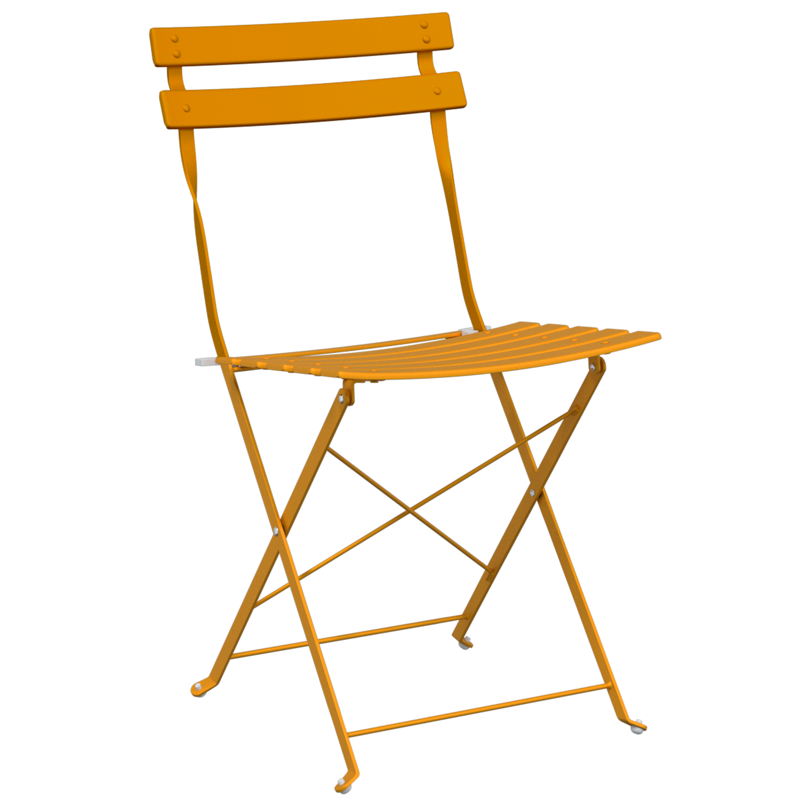 3-Piece Folding Bistro Set in Mustard Yellow Steel - Image 5