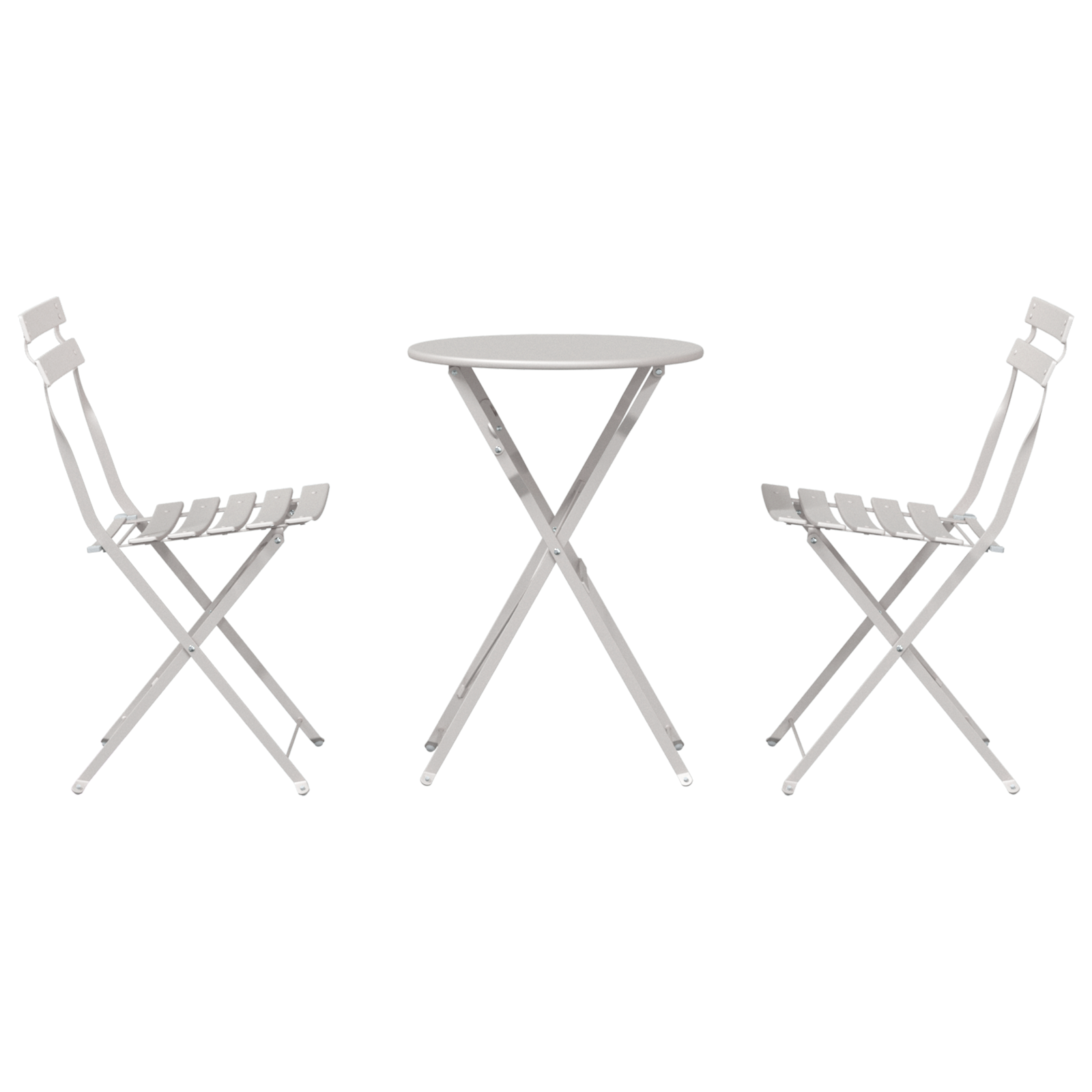 3-Piece Beige Steel Folding Bistro Set - Image 7