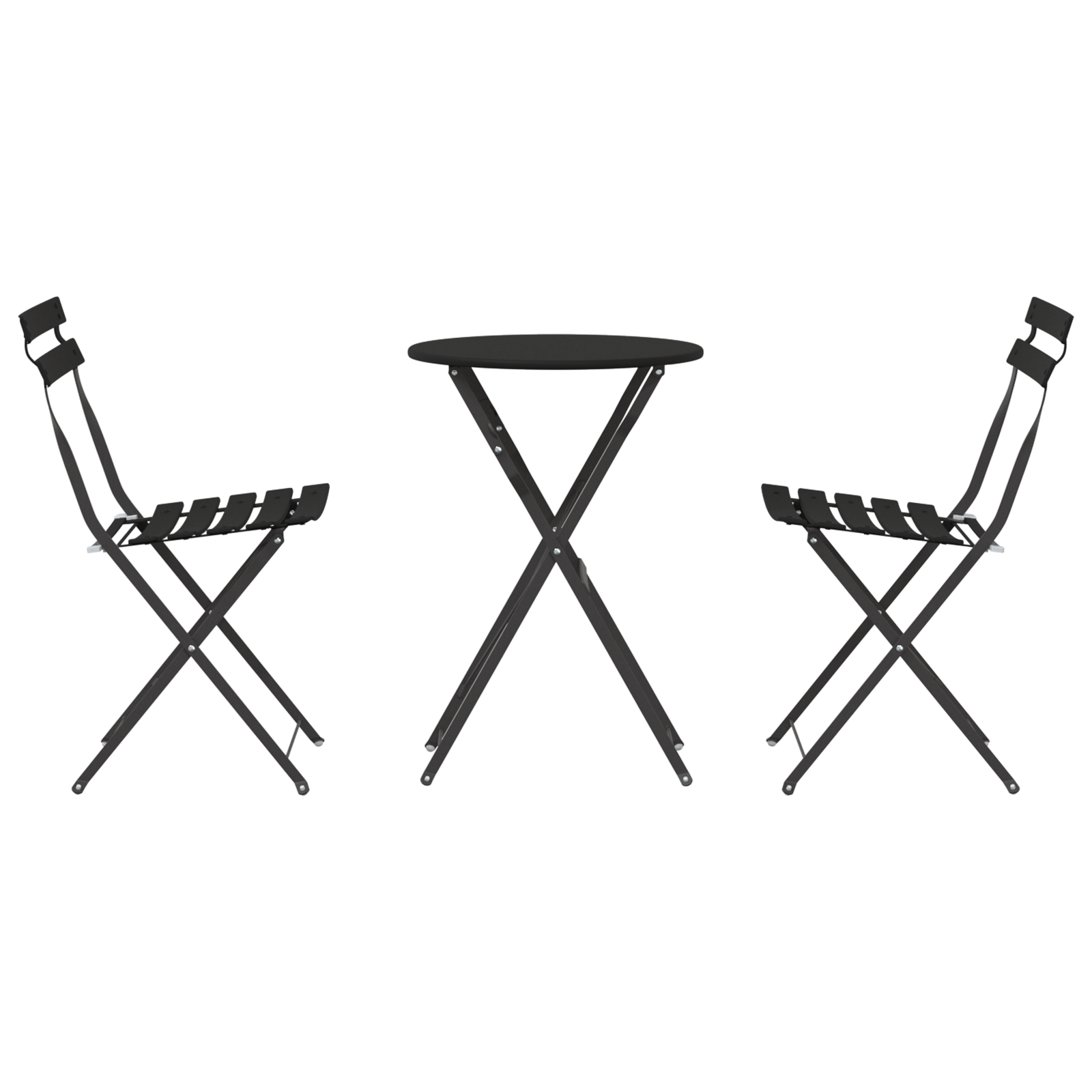 3-Piece Folding Bistro Set - Anthracite Steel - Image 7