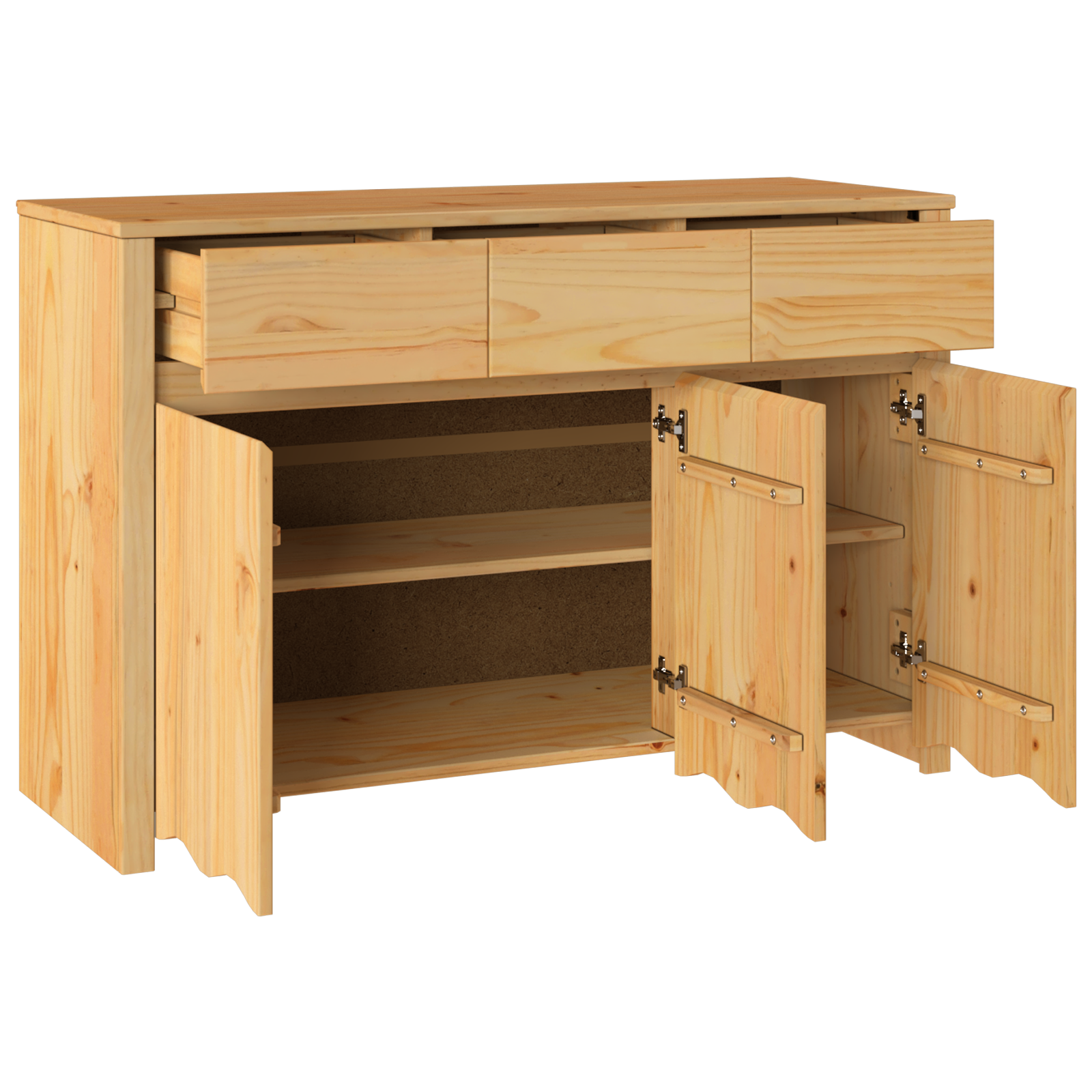 Sideboard "DRAMMEN" 114x43x75,5 cm Solid Wood Pine - Image 5