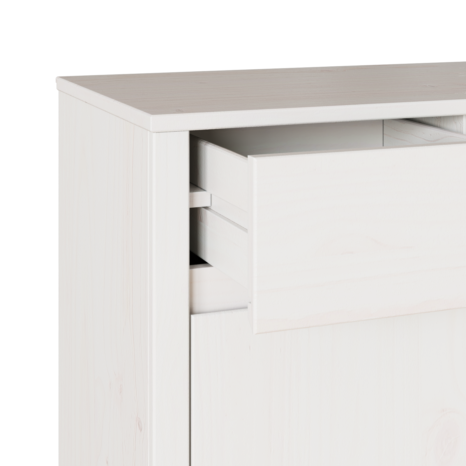Sideboard "DRAMMEN" White 114x43x75,5 cm Solid Wood Pine - Image 9