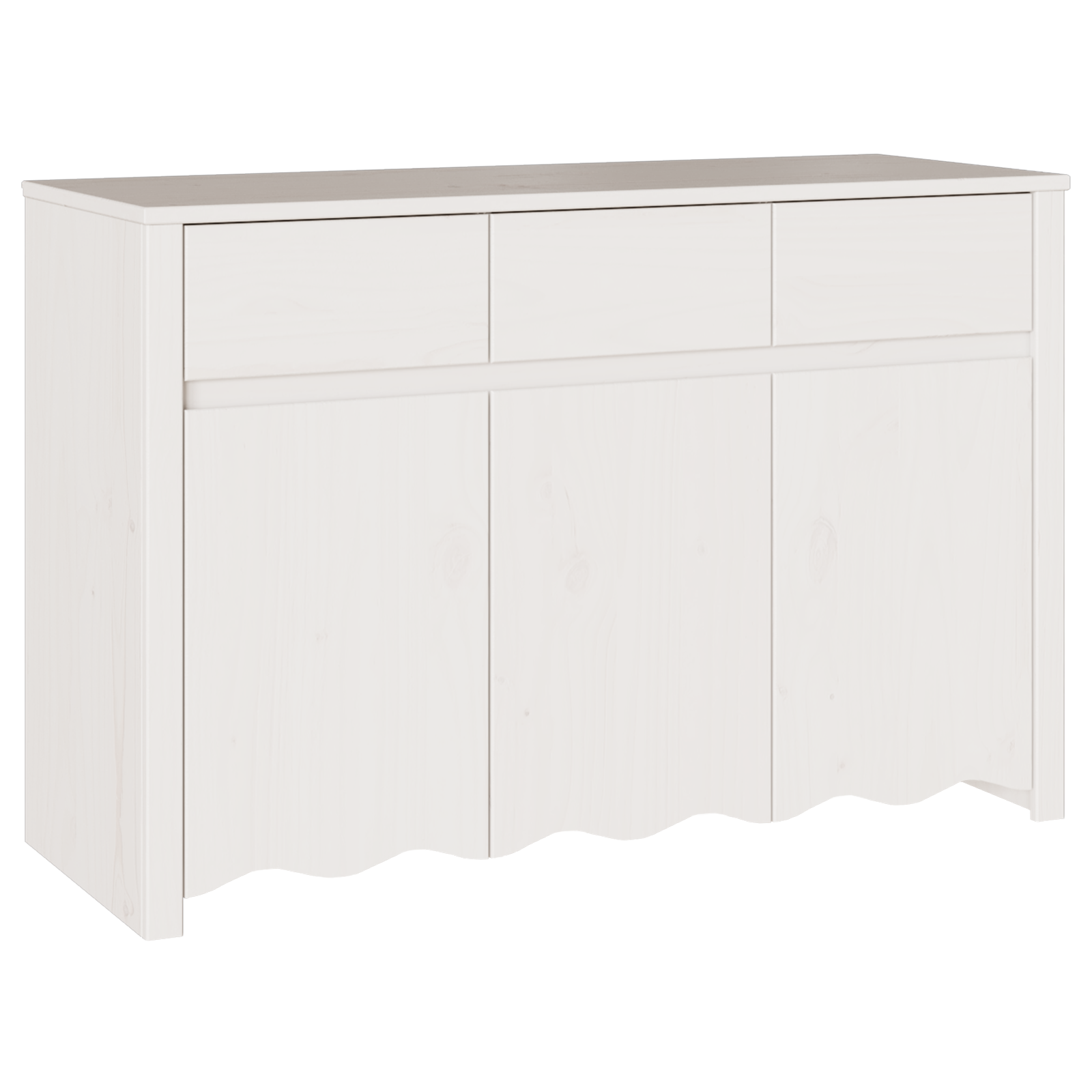 Sideboard "DRAMMEN" White 114x43x75,5 cm Solid Wood Pine - Image 2