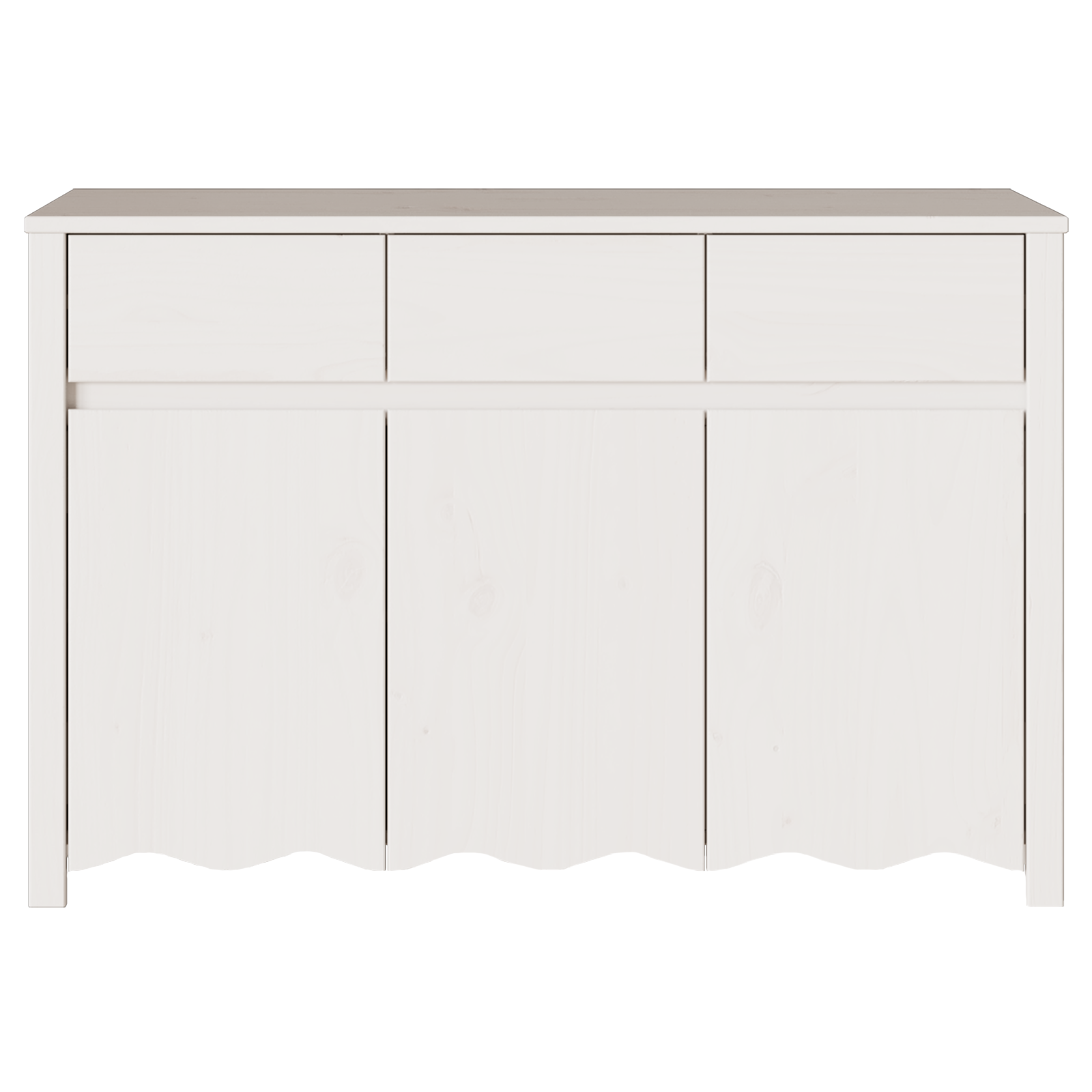 Sideboard "DRAMMEN" White 114x43x75,5 cm Solid Wood Pine - Image 7
