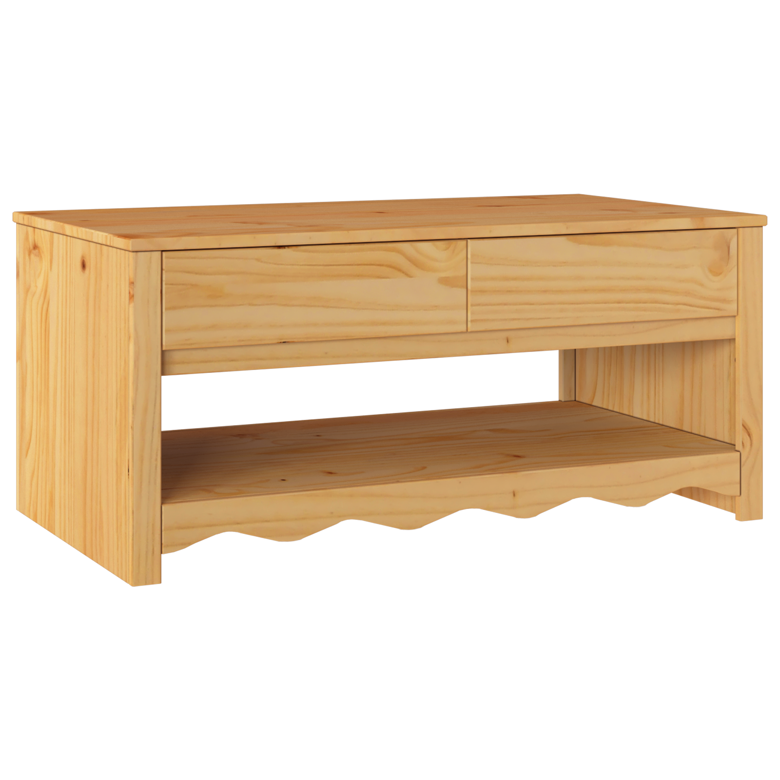 Coffee Table "DRAMMEN" 99x55x45 cm Solid Wood Pine - Image 2