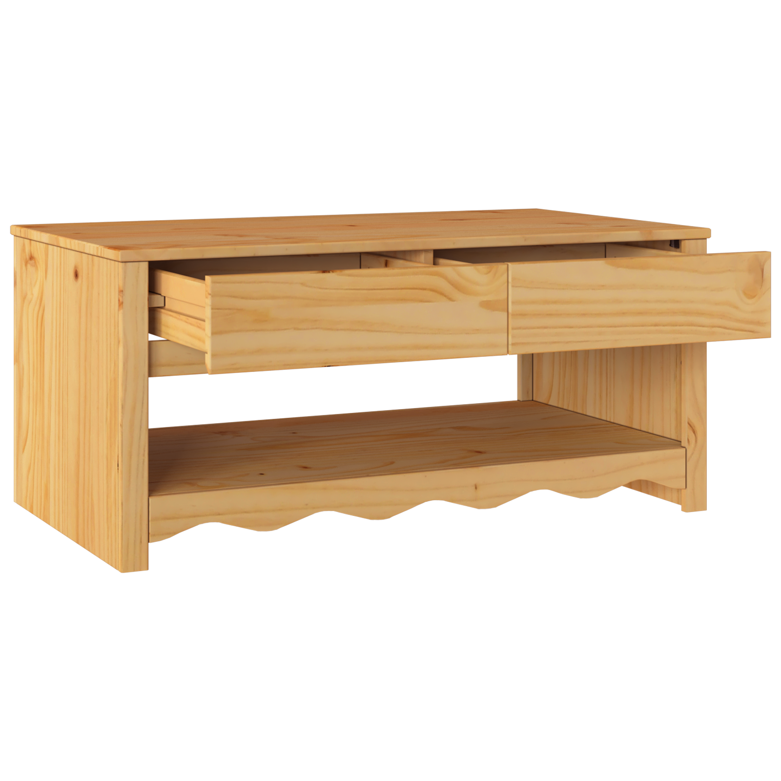 Coffee Table "DRAMMEN" 99x55x45 cm Solid Wood Pine - Image 5