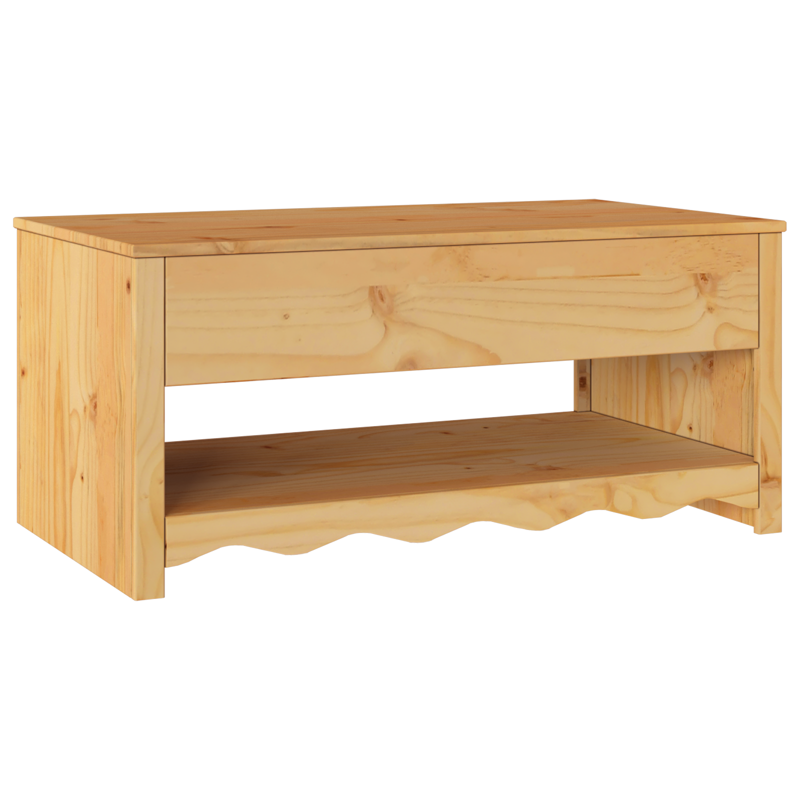 Coffee Table "DRAMMEN" 99x55x45 cm Solid Wood Pine - Image 6