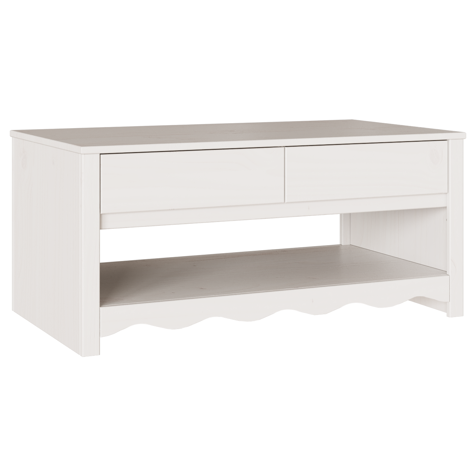 Coffee Table "DRAMMEN" White 99x55x45 cm Solid Wood Pine - Image 2