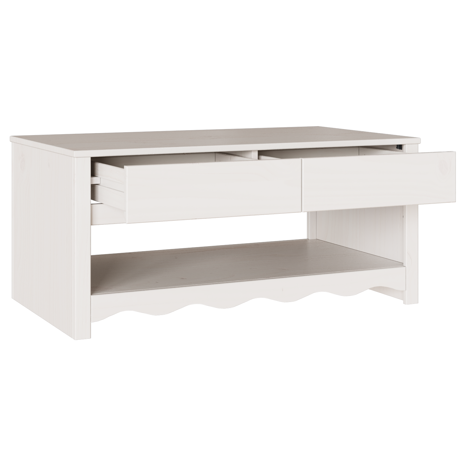 Coffee Table "DRAMMEN" White 99x55x45 cm Solid Wood Pine - Image 5