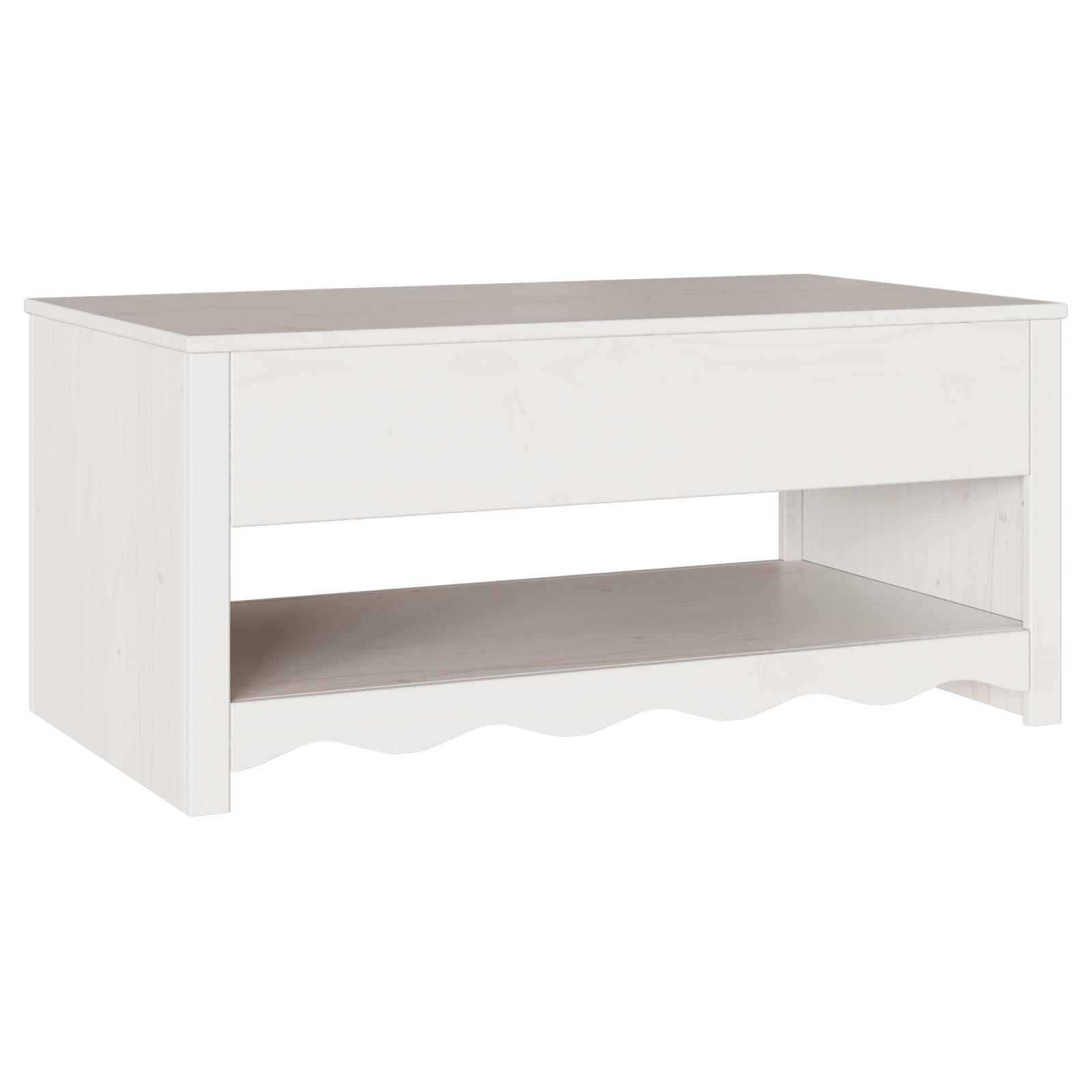 Coffee Table "DRAMMEN" White 99x55x45 cm Solid Wood Pine - Image 6