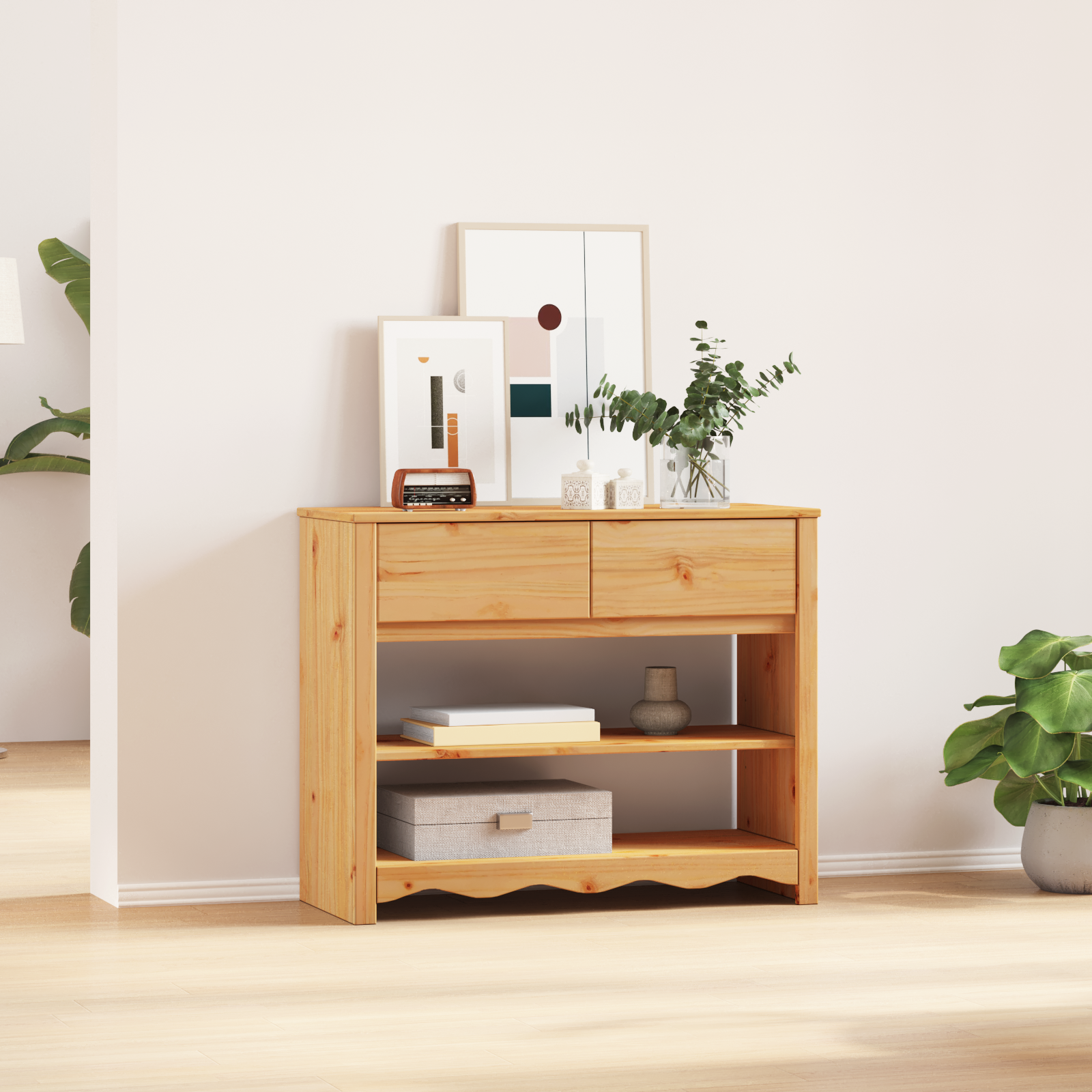 Console Tafel “DRAMMEN” 89,5x37x73 cm Massief Hout Pine