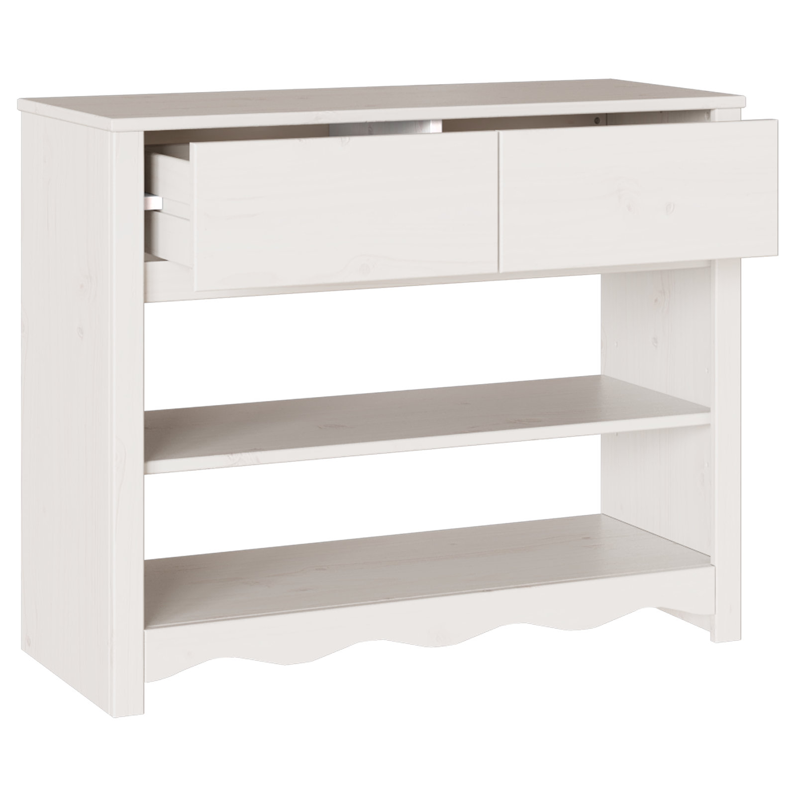 Konsolinis stalas "DRAMMEN" Baltas 89,5x37x73 cm Iš kietos pušies - Image 5