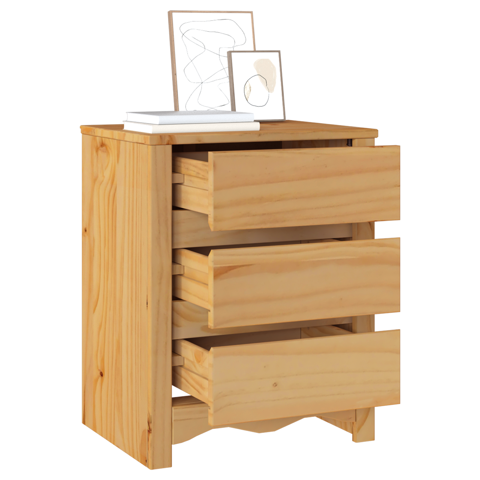 Bedside Cabinet "DRAMMEN" 45x35x56 cm Solid Wood Pine - Image 3