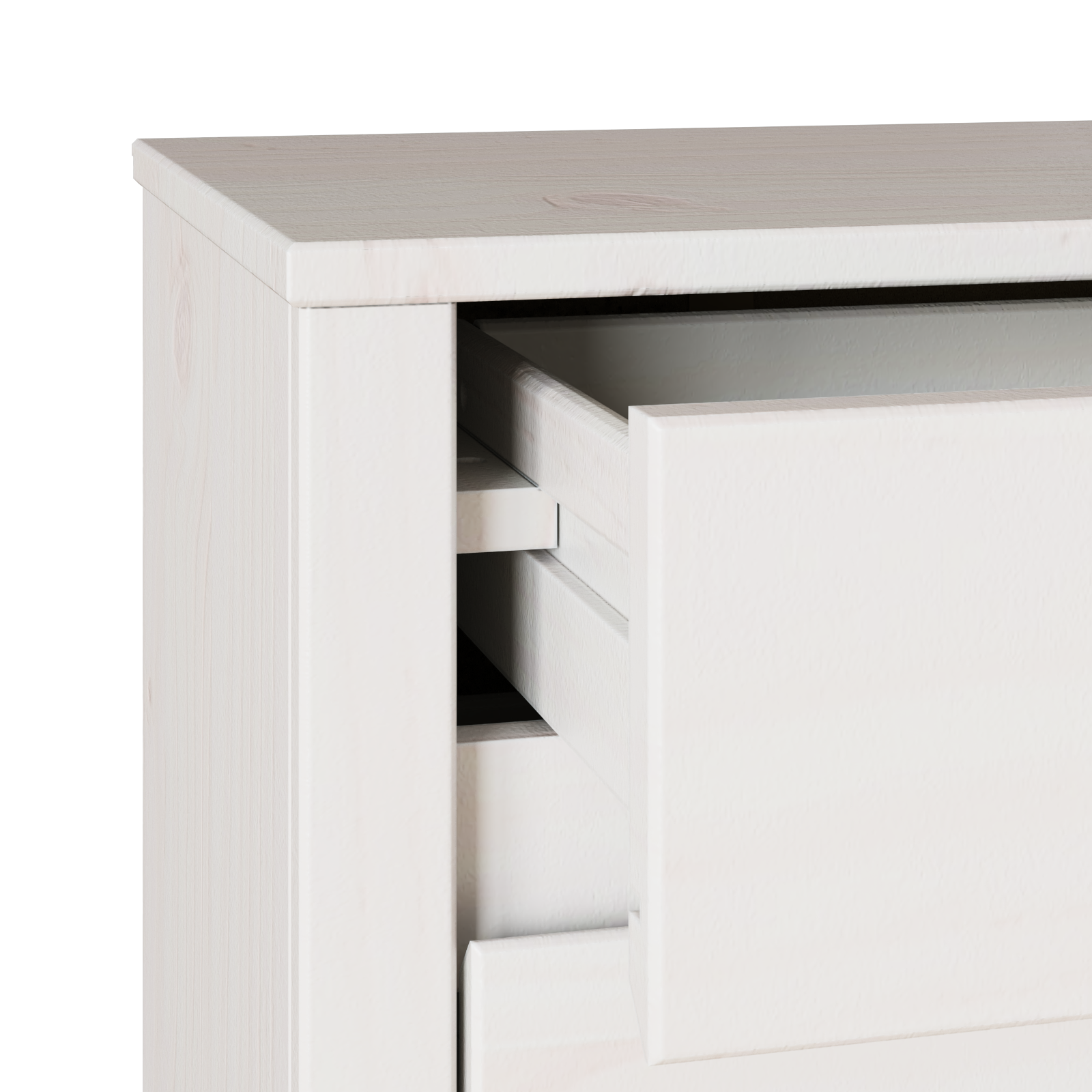 Bedside Cabinet "DRAMMEN" White 45x35x56 cm Solid Wood Pine - Image 9