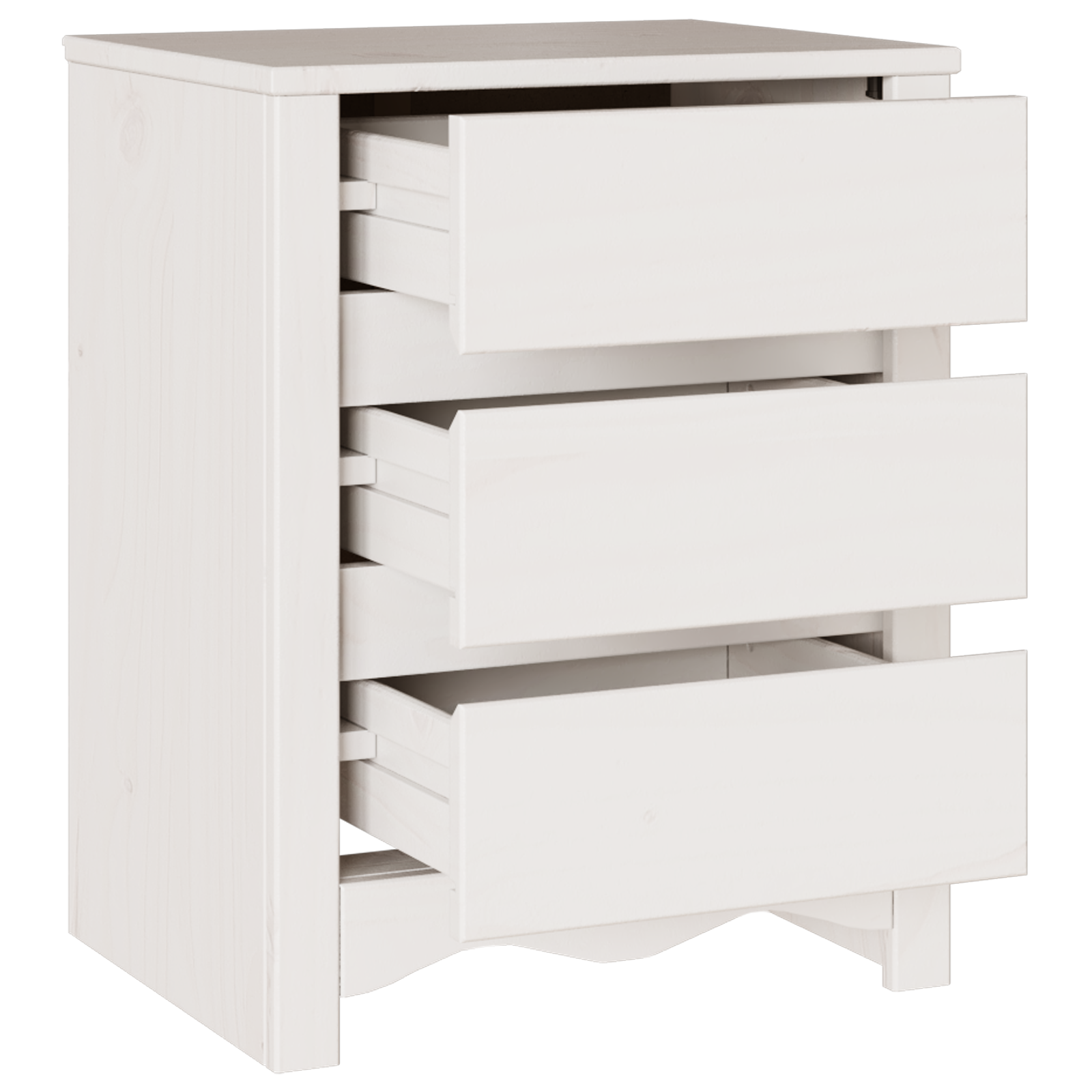 Bedside Cabinet "DRAMMEN" White 45x35x56 cm Solid Wood Pine - Image 5
