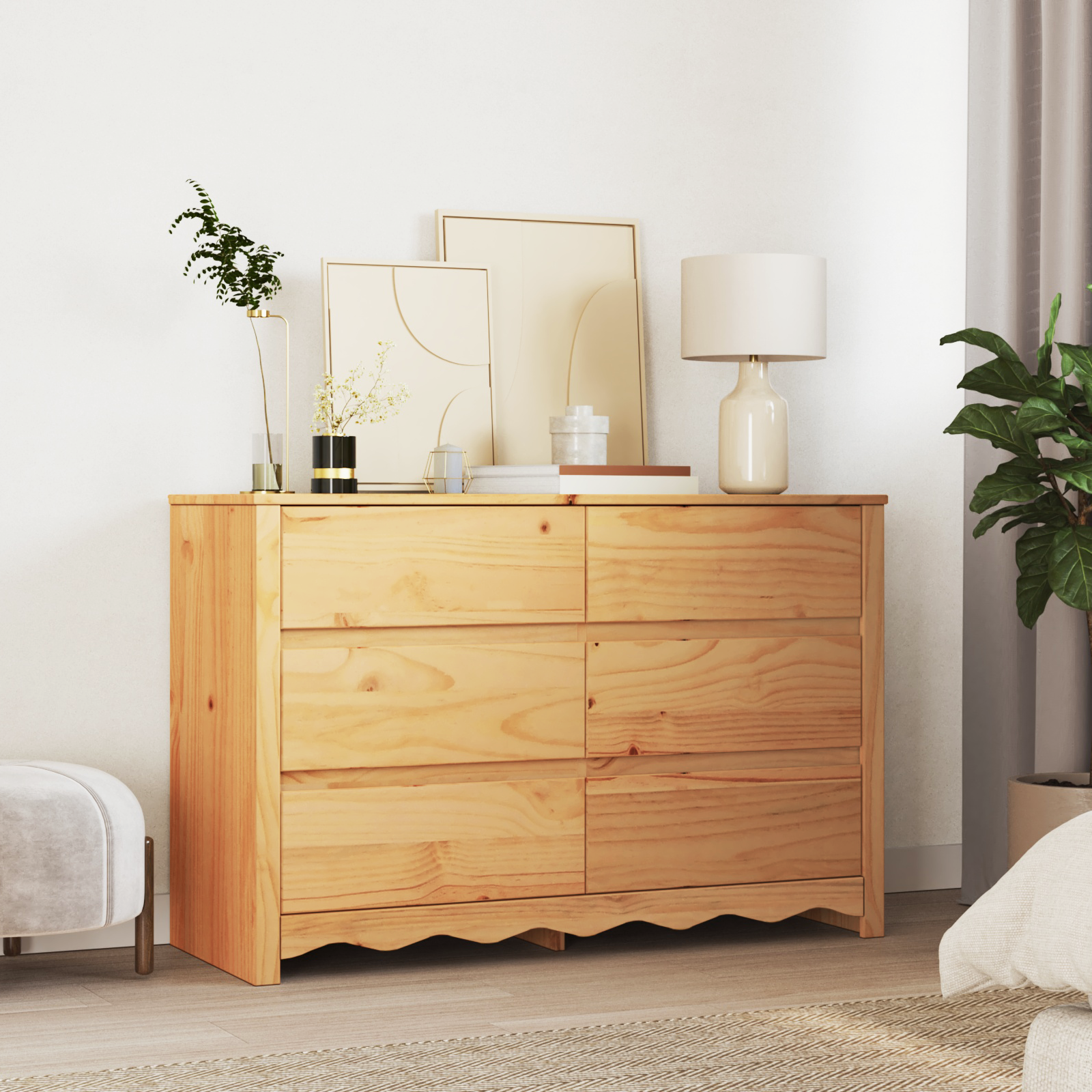 Komoda "DRAMMEN" 111x43x73,5 cm Kietas Pušies Medienos