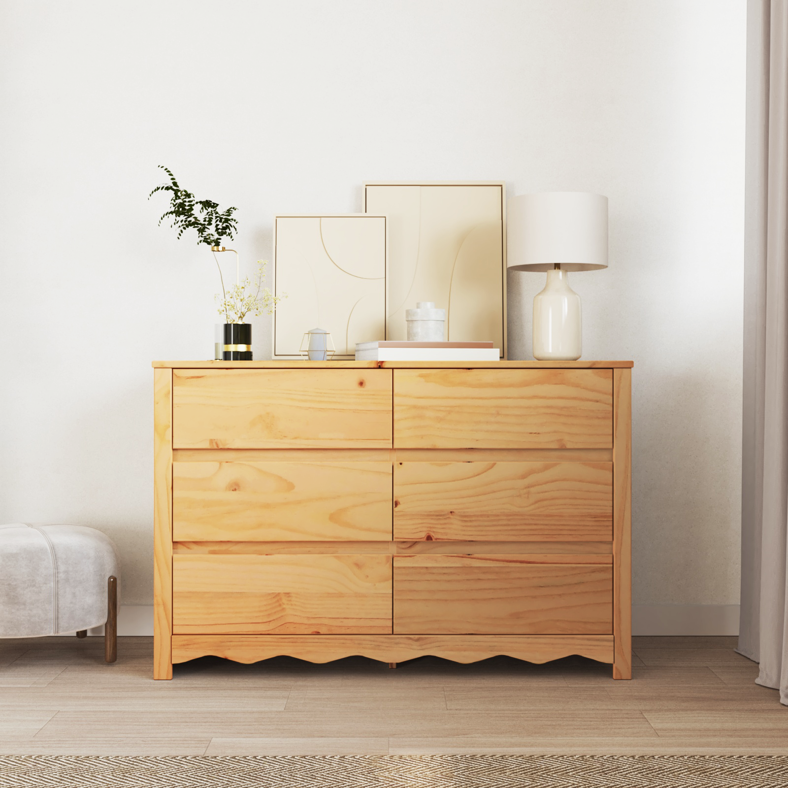 Komoda "DRAMMEN" 111x43x73,5 cm Kietas Pušies Medienos - Image 4