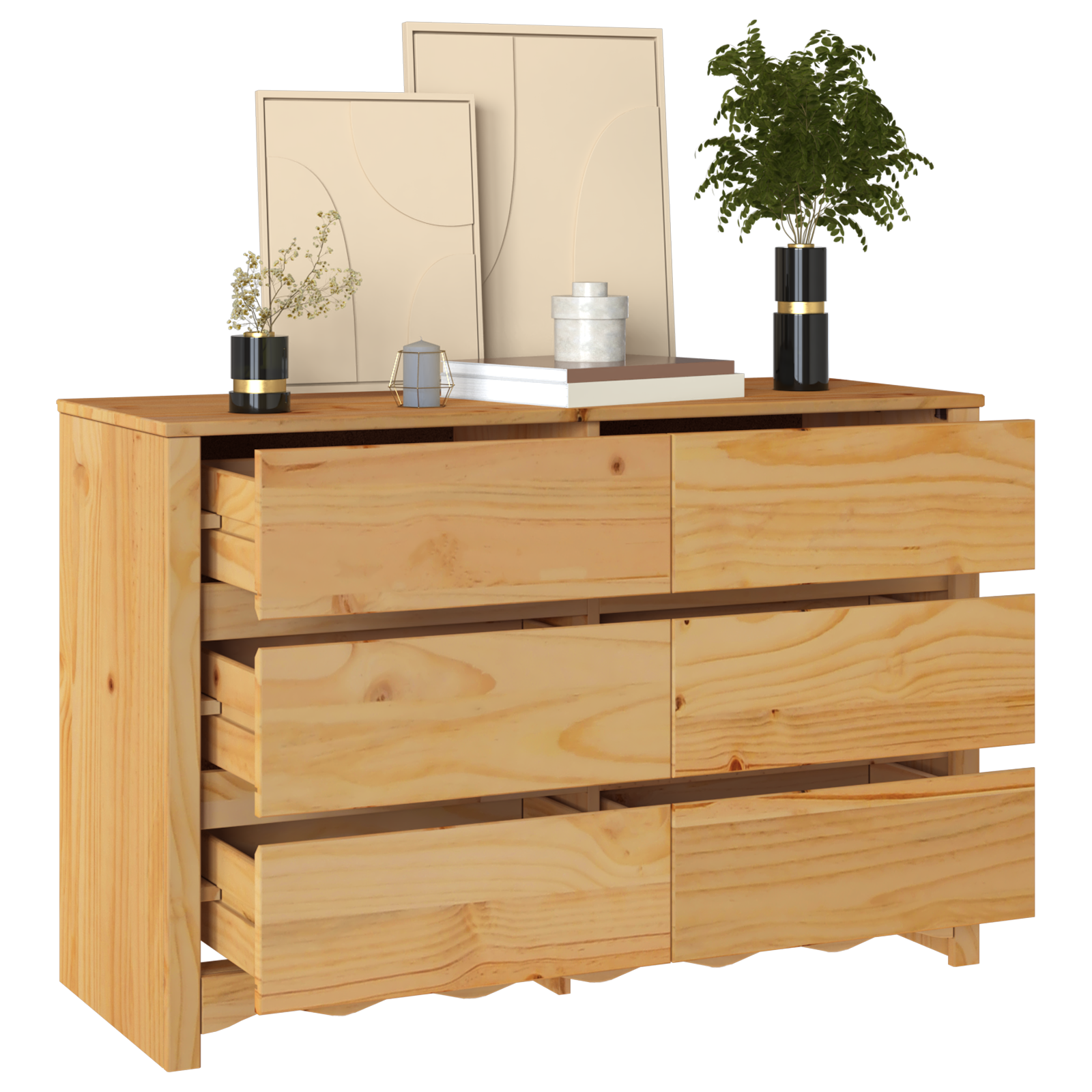 Komoda "DRAMMEN" 111x43x73,5 cm Kietas Pušies Medienos - Image 3