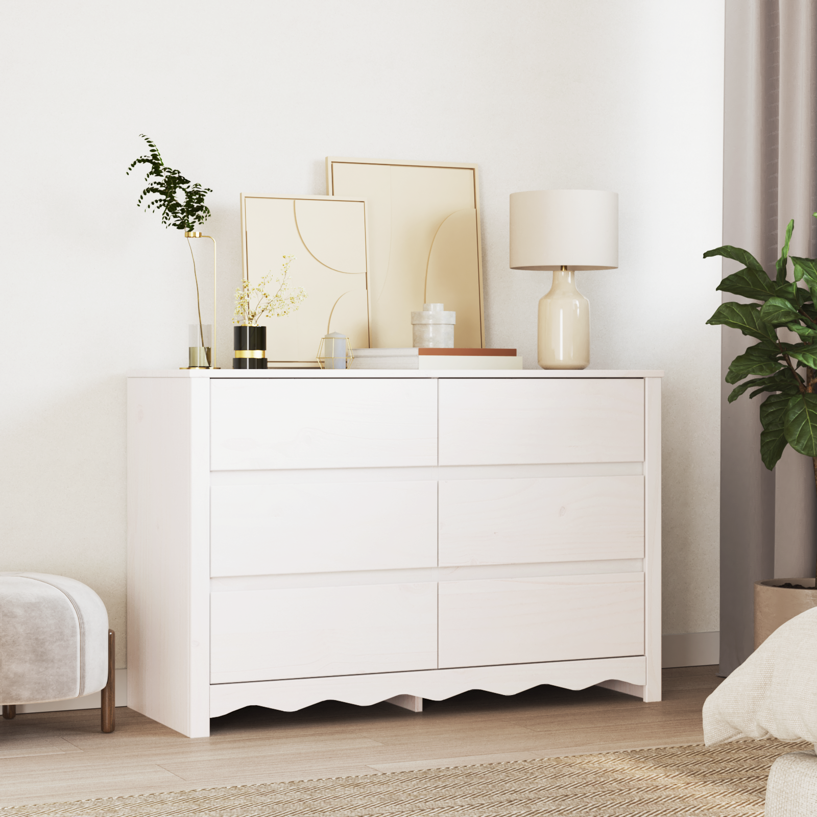Komoda "DRAMMEN" Balta 111x43x73,5 cm Kietasis pušis