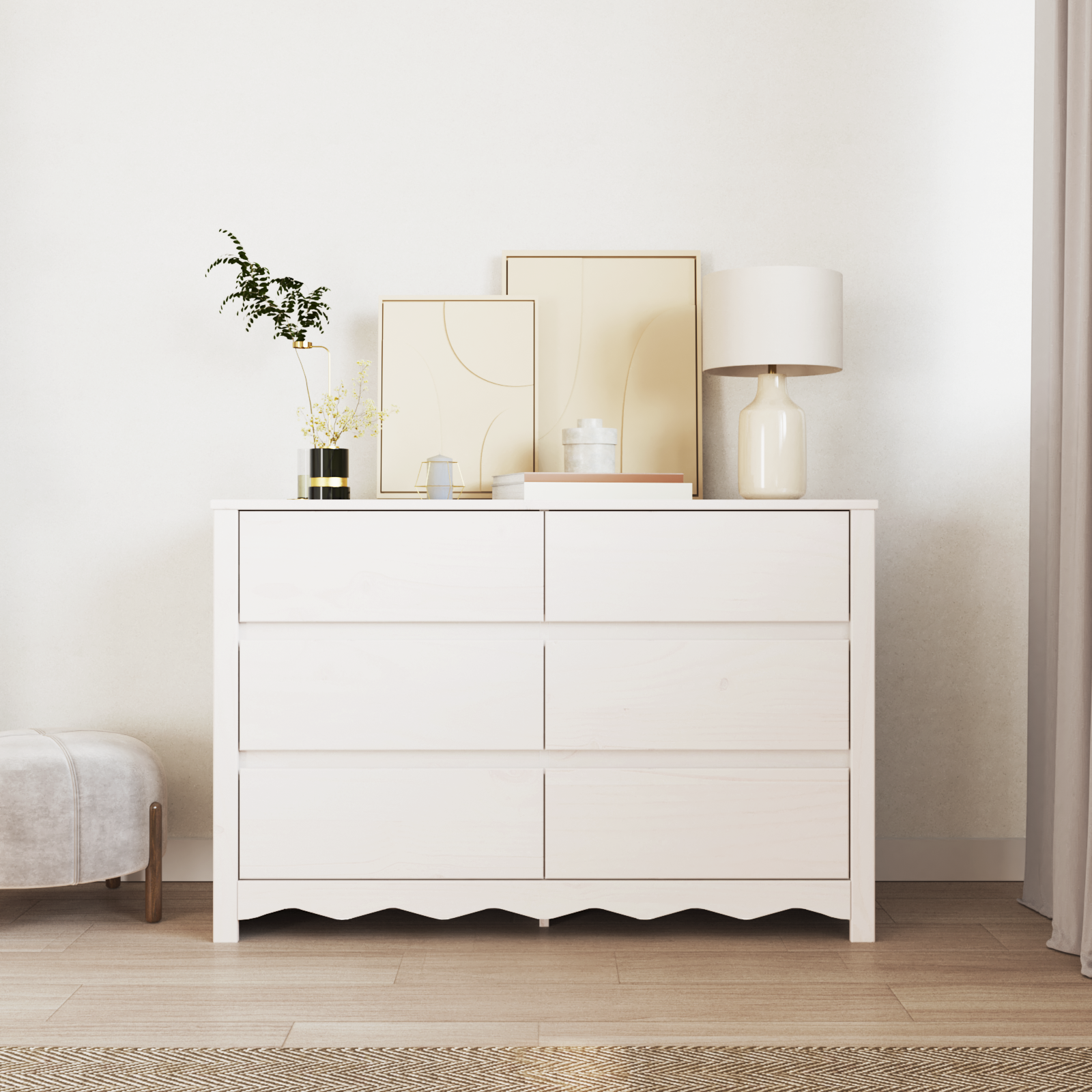 Komoda "DRAMMEN" Balta 111x43x73,5 cm Kietasis pušis - Image 4
