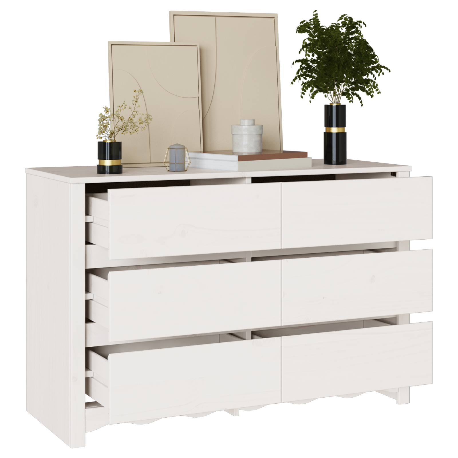 Komoda "DRAMMEN" Balta 111x43x73,5 cm Kietasis pušis - Image 3