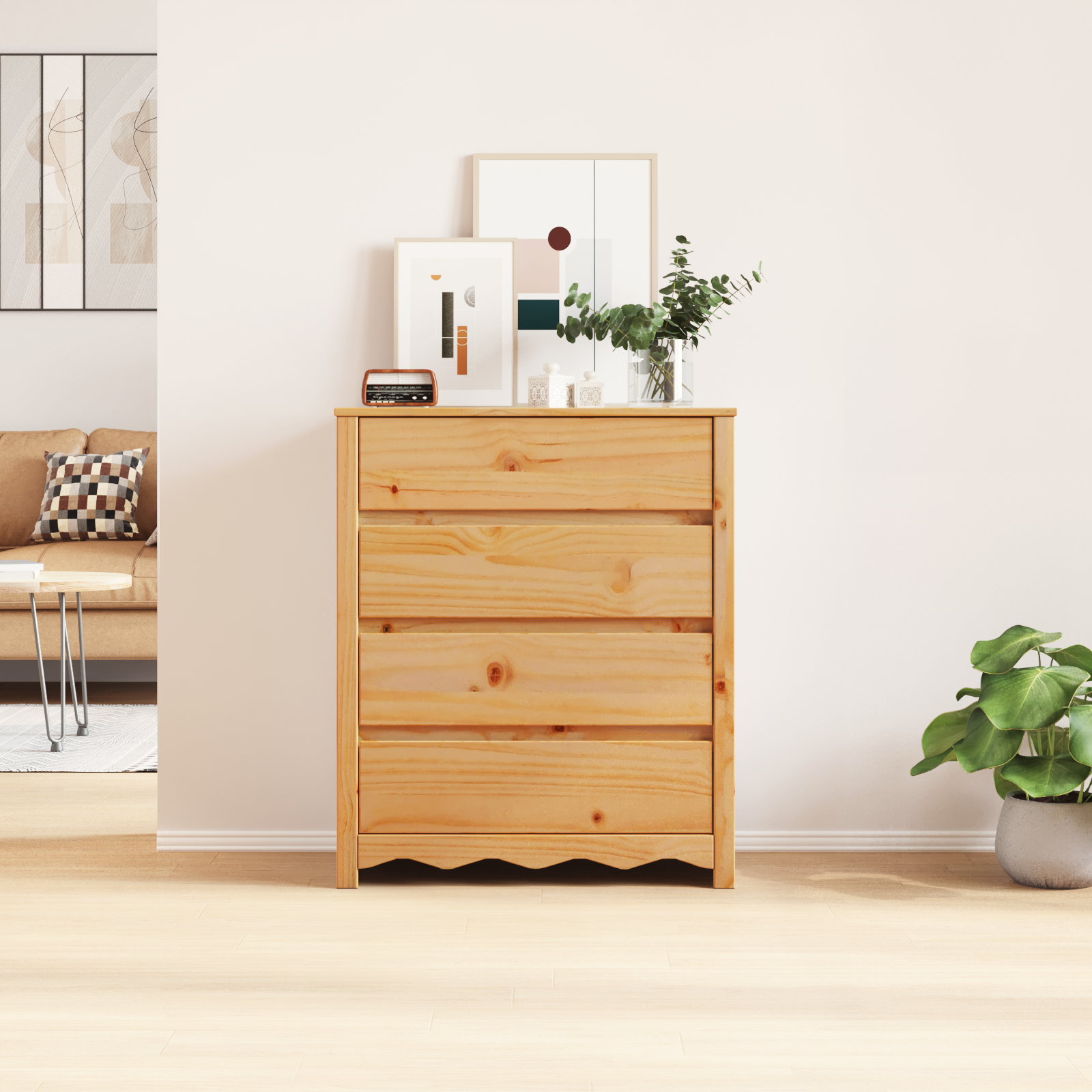 Chest of Drawers "DRAMMEN" 76,5x40x91 cm Solid Wood Pine - Image 4
