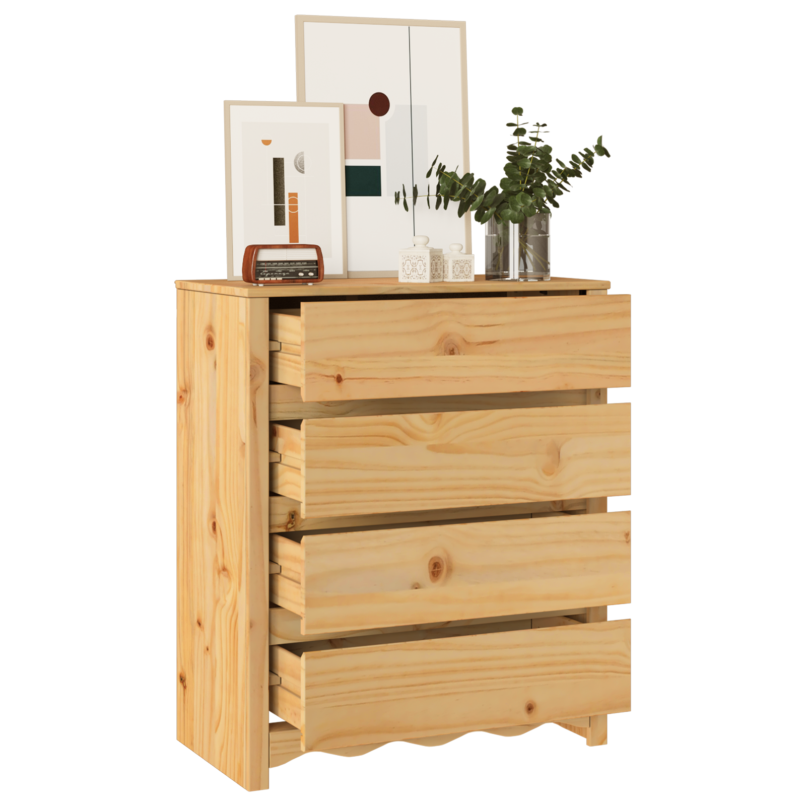 Chest of Drawers "DRAMMEN" 76,5x40x91 cm Solid Wood Pine - Image 3