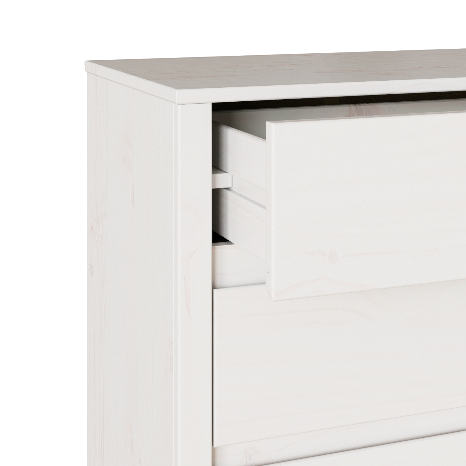 Komoda "DRAMMEN" Balta 76,5x40x91 cm Kietas medžio pušis - Image 9