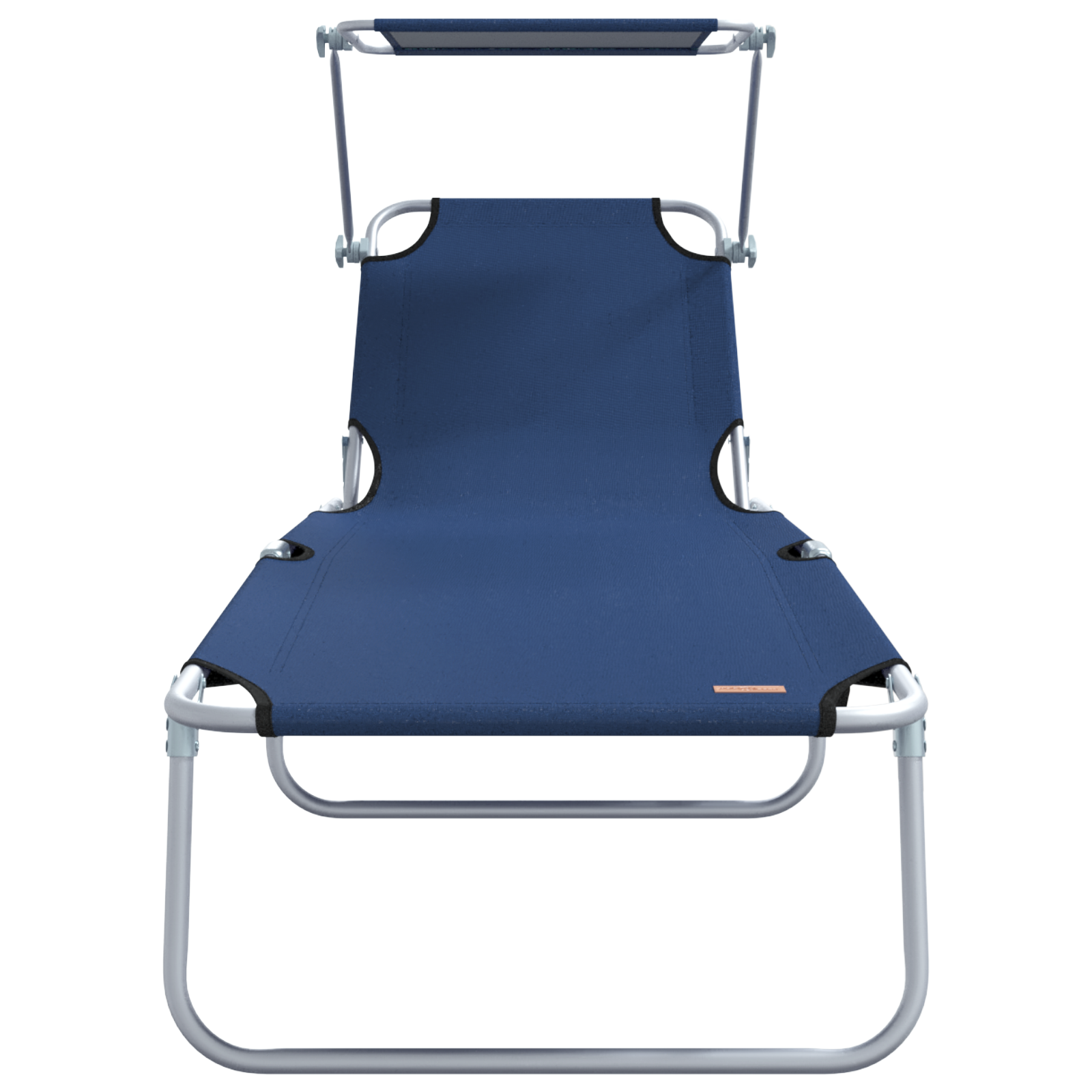 Folding Sun Loungers 2 pcs with Canopy Blue 600D Oxford Fabric - Image 5