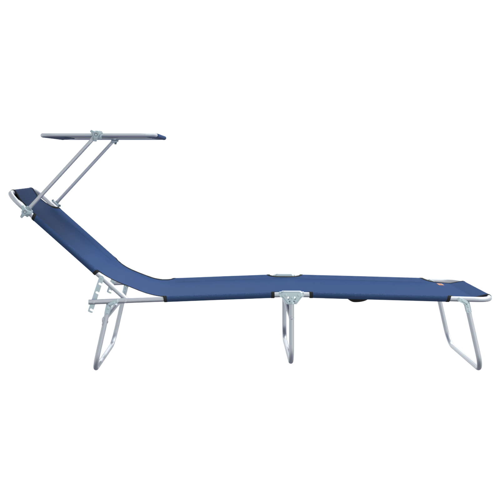Folding Sun Loungers 2 pcs with Canopy Blue 600D Oxford Fabric - Image 6