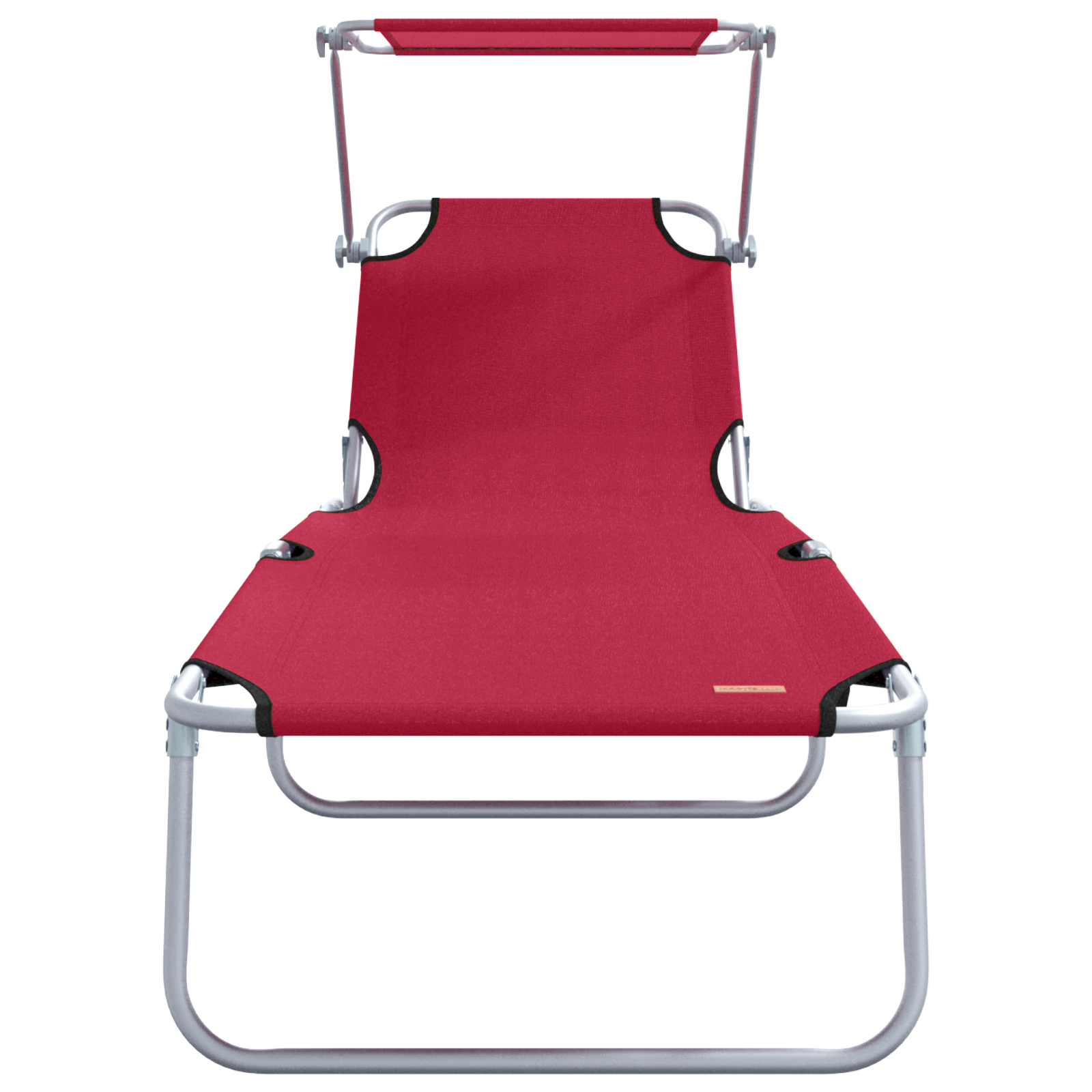 Folding Sun Loungers 2 pcs with Canopy Red 600D Oxford Fabric - Image 5