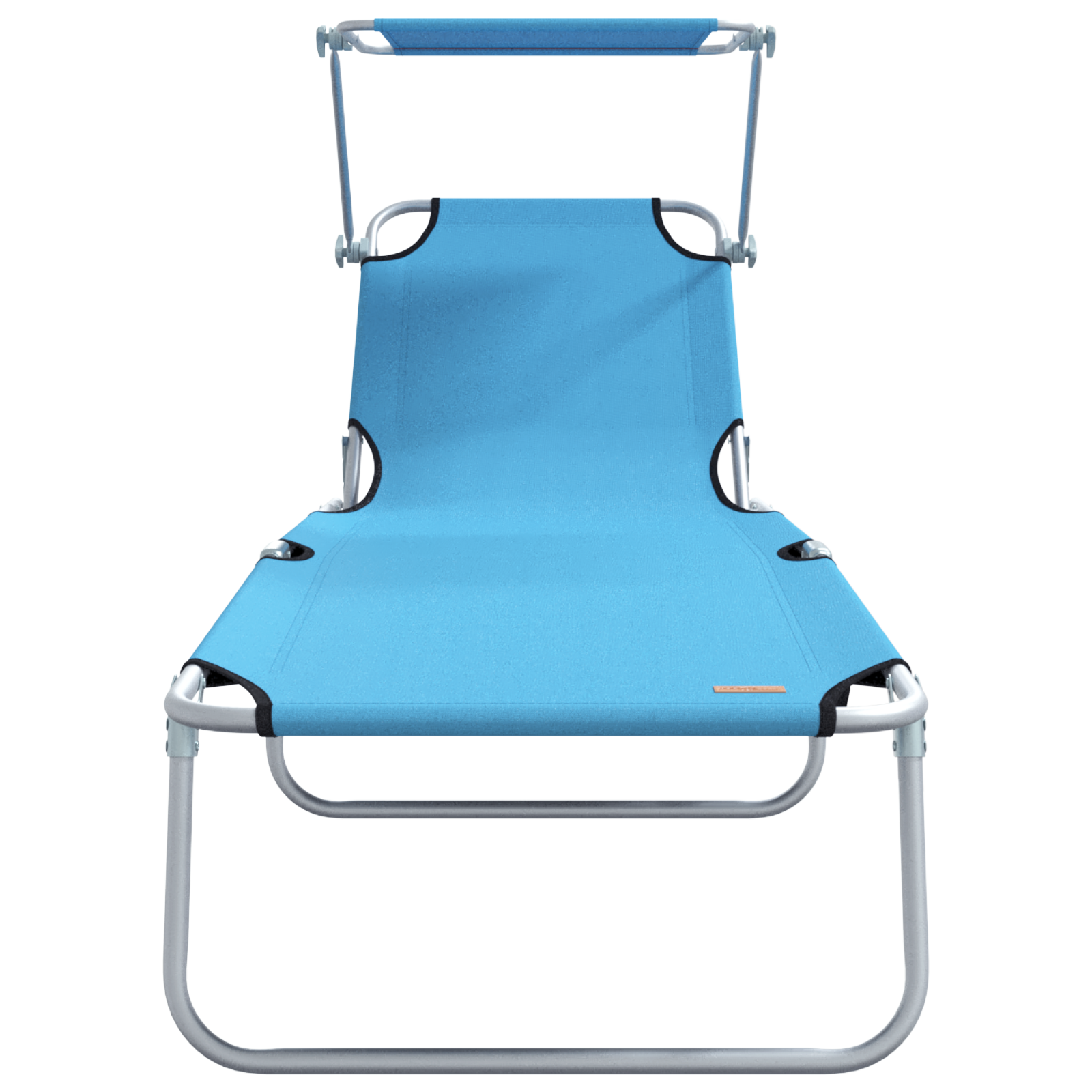 Folding Sun Loungers 2 pcs with Canopy Bright Blue 600D Oxford Fabric - Image 5