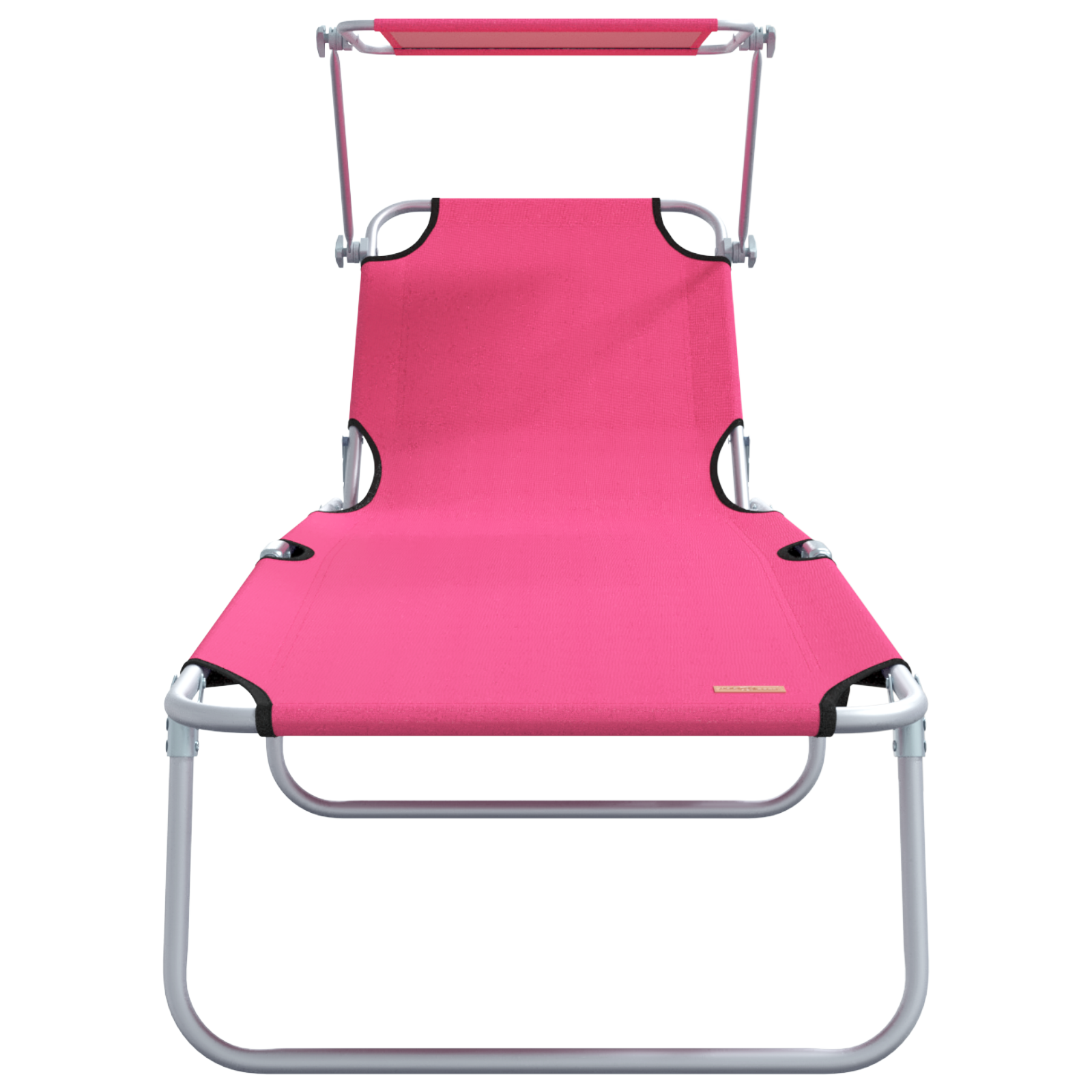 Folding Sun Loungers 2 pcs with Canopy Pink 600D Oxford Fabric - Image 5